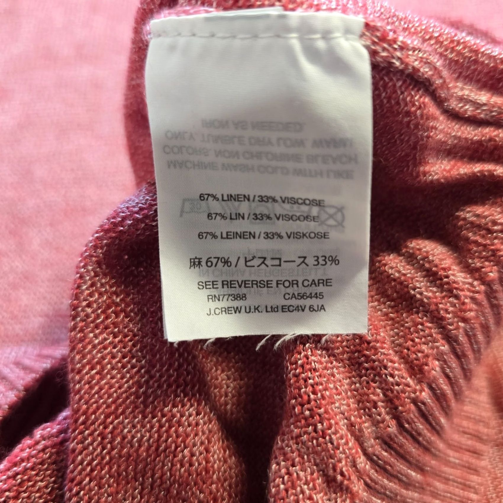 J.Crew J.CREW Sweater Womens XS Pink Linen Blend Pullover Round Neck Casual Capsule Knit Long Sleeve Regular Fit Size XS / US 0-2 / IT 36-38 - 7 Thumbnail