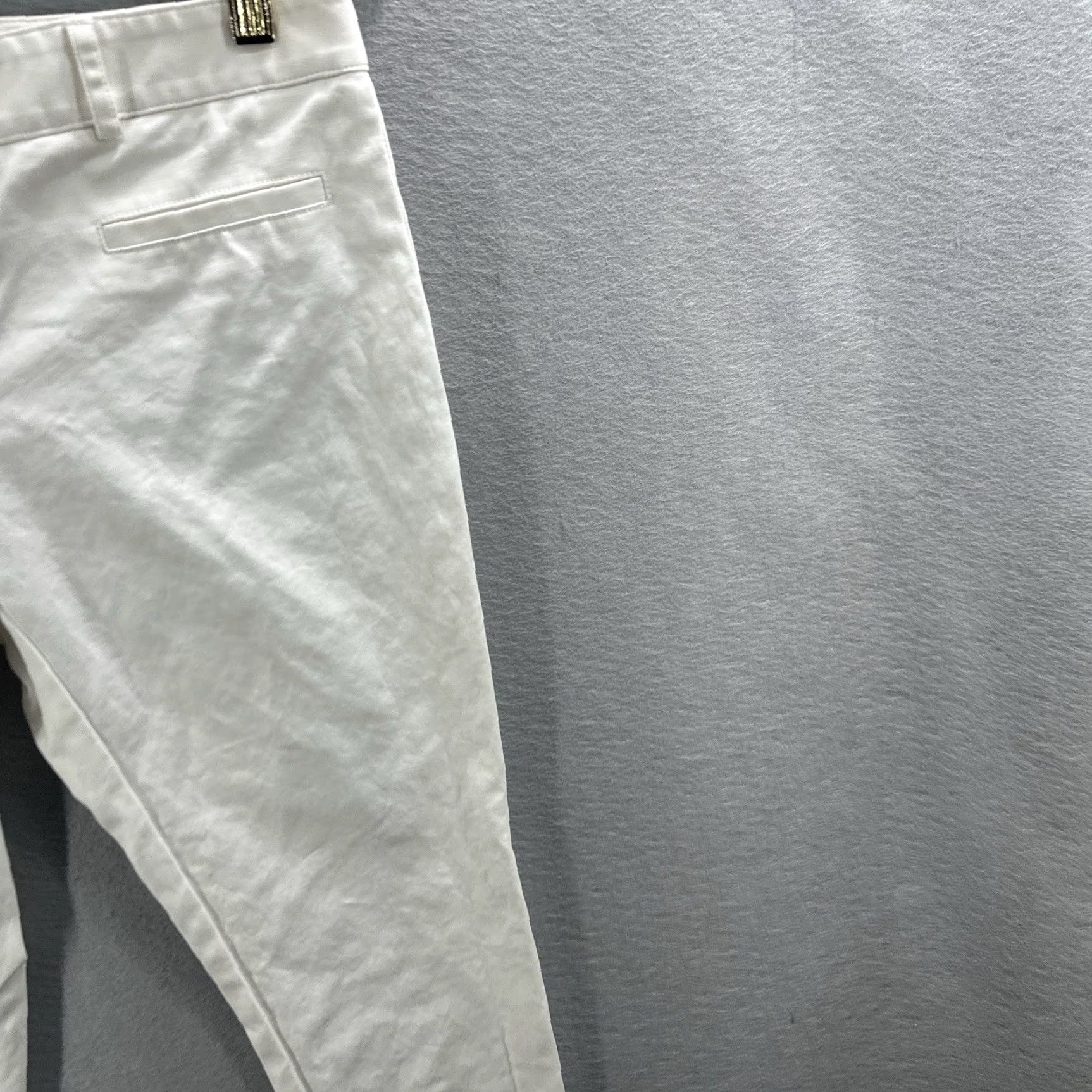 Veronica Beard VERONICA BEARD Pants Womens 2 Skinny Zip Ankle WHT Cotton Elastane Casual Business Workwear 2 White Slim Twill Zipper Pockets Street USA 90s? Size 26" / US 2 / IT 38 - 5 Thumbnail