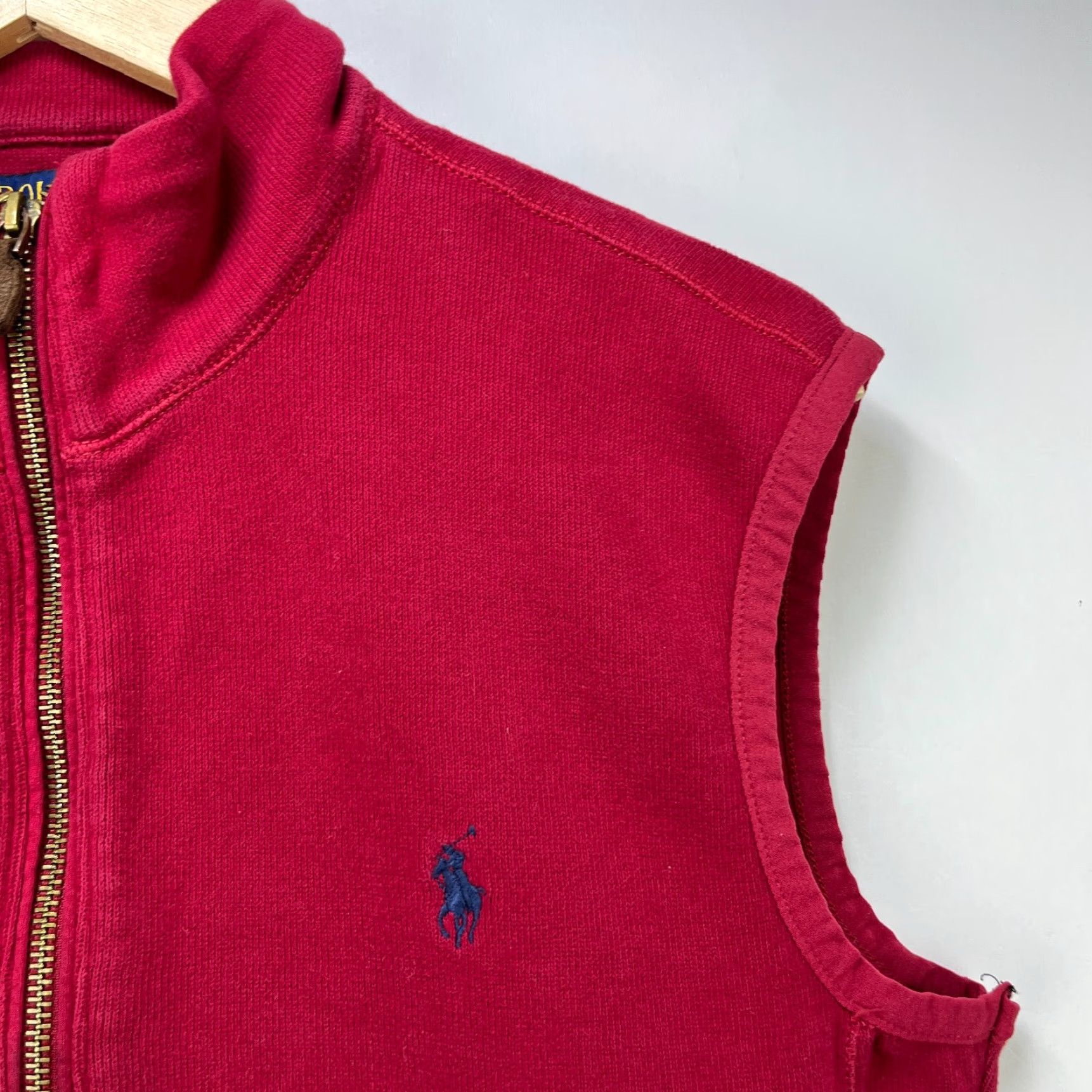 Ralph Lauren VINTAGE Polo Ralph Lauren Pony Vest Zip Up Shirt M Red Mens Sweater Size US M / EU 48-50 / 2 - 3 Thumbnail