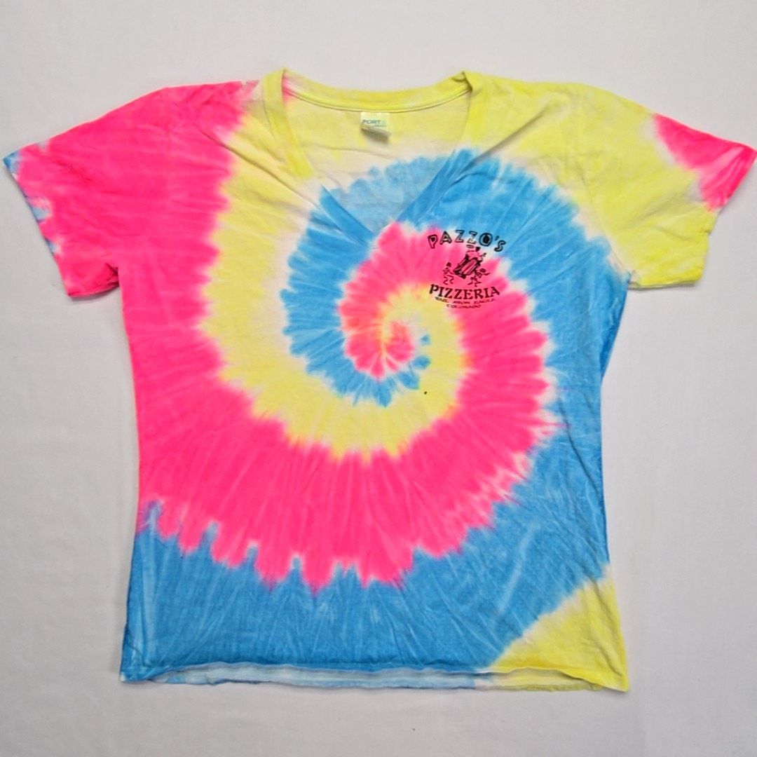 Other Pazzo's Pizzeria Tie Dye Shirt Skeleton Snowboard V-neck XL Size XL / US 12-14 / IT 48-50 - 1 Thumbnail