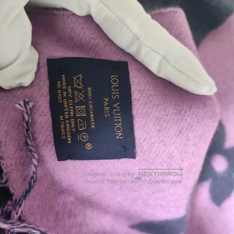 Louis Vuitton Louis Vuitton Blue-purple printed double-sided cashmere sc Size ONE SIZE - 2 Thumbnail