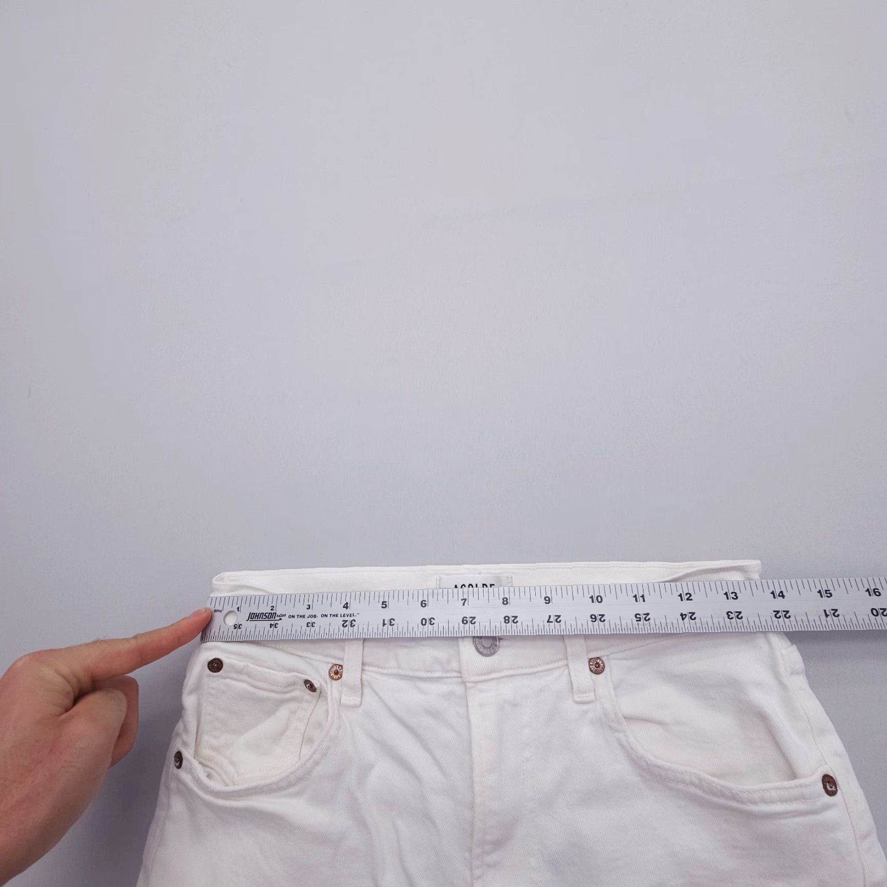 Agolde AGOLDE Willow Mid Rise Slim Straight Cropped Jeans Women 27 White Light Wash Denim 5-Pocket Stretch Size 27" / US 4 / IT 40 - 6 Thumbnail