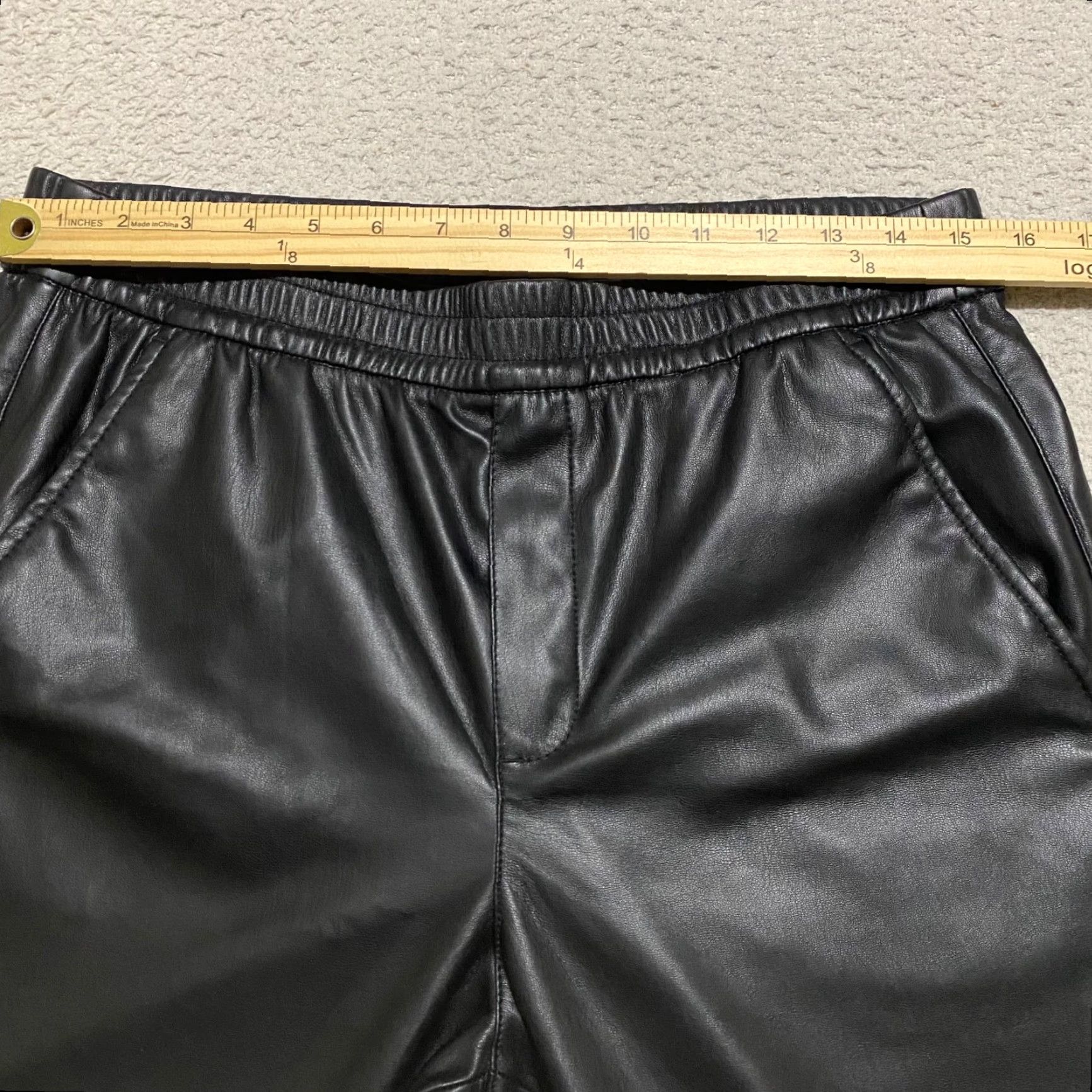 Old Navy Old Navy Womens Medium Pants Black High Rise Straight Faux Leather Ankle Pull On Size 32" / US 10 / IT 46 - 7 Thumbnail