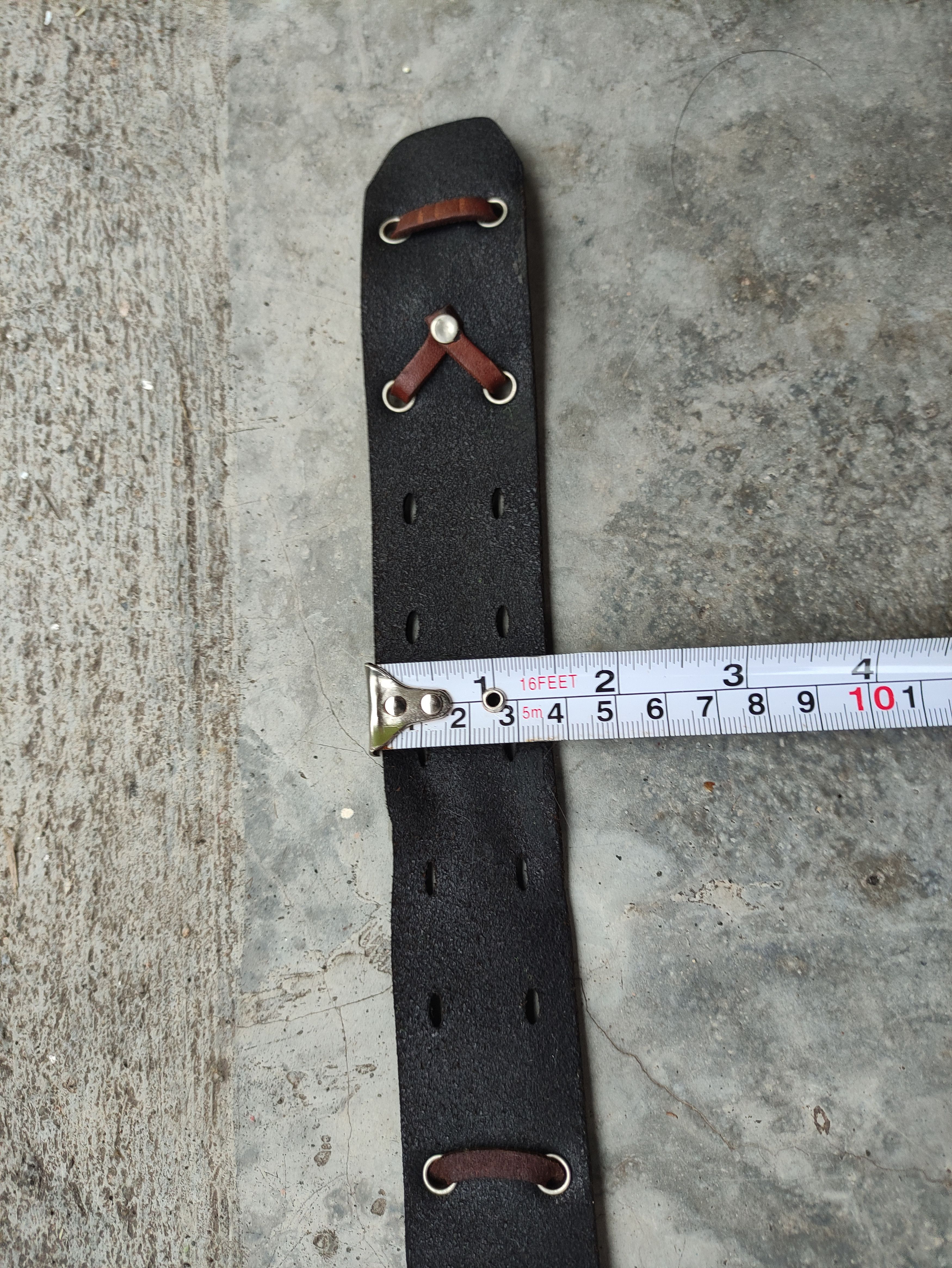 American Eagle Outfitters AMERICAN EAGLE VINTAGE LEATHER BELT CROSS STITCH DESIGN Size 34 - 10 Thumbnail