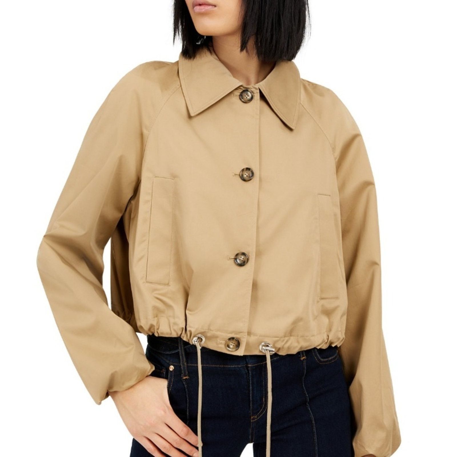 I.N.C INC bomber jacket khaki w drawstring NWT $99 Size XL / US 12-14 / IT 48-50 - 3 Thumbnail