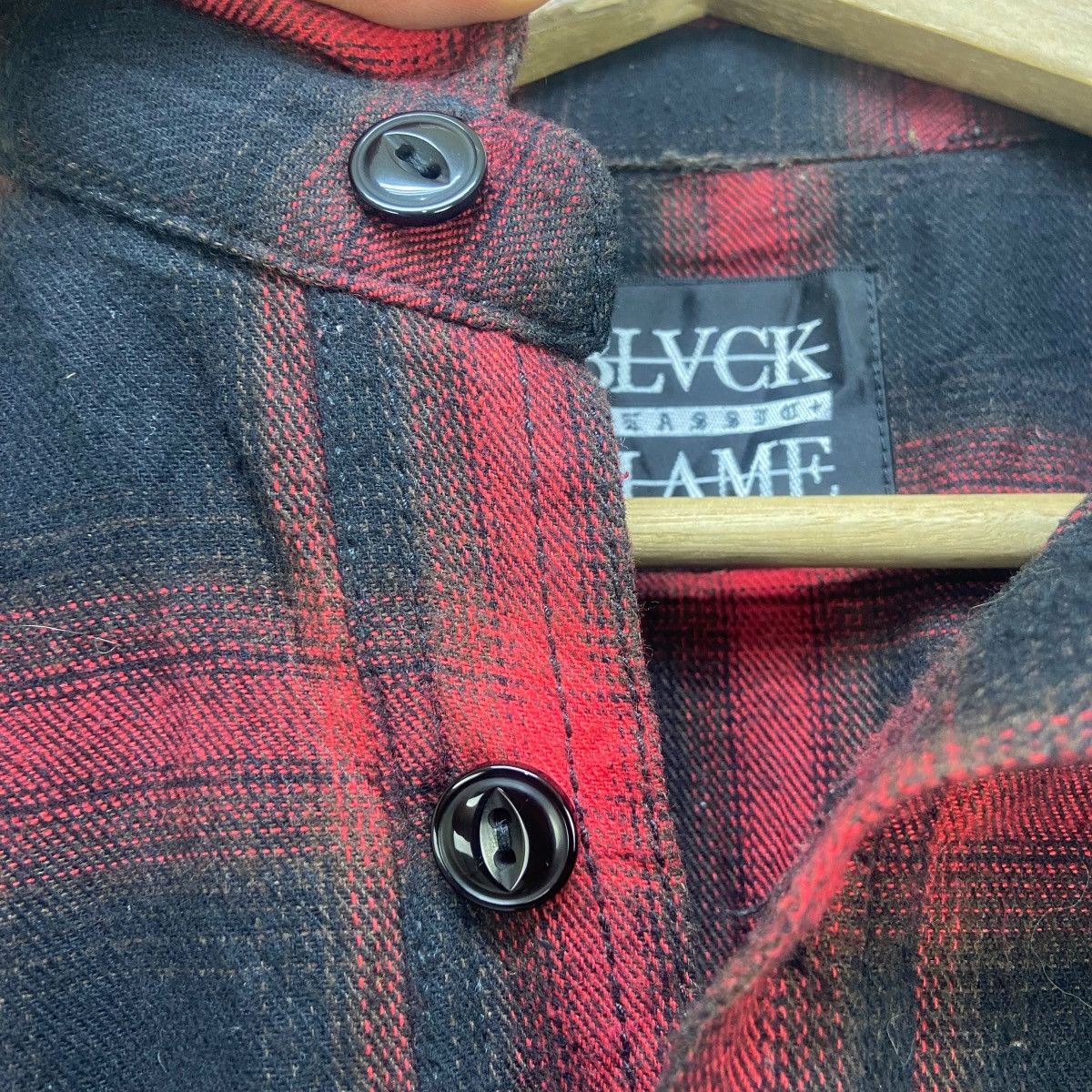 Flannel Japanese Brand Black Flame Gothic Punk Distressed Flannel Size US S / EU 44-46 / 1 - 11 Thumbnail