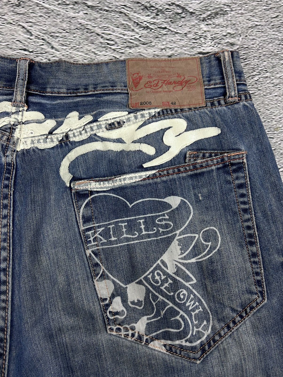 Ed Hardy Ed Hardy Christian Audigier vintage jeans big logo pants Size US 42 / EU 58 - 3 Thumbnail