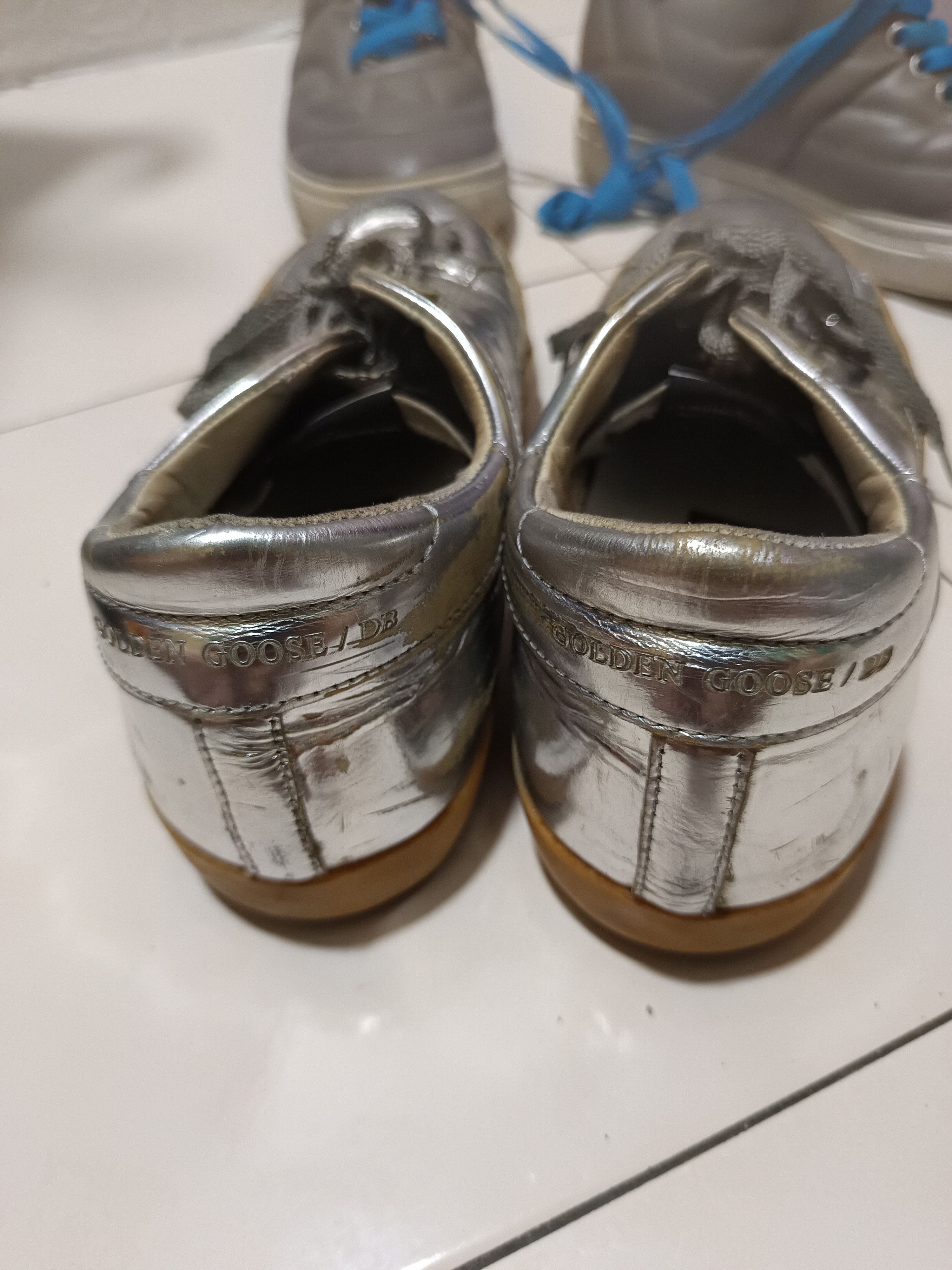 Golden Goose Vintage ggdb superstar metallic silver Size US 7 / EU 40 - 10 Thumbnail