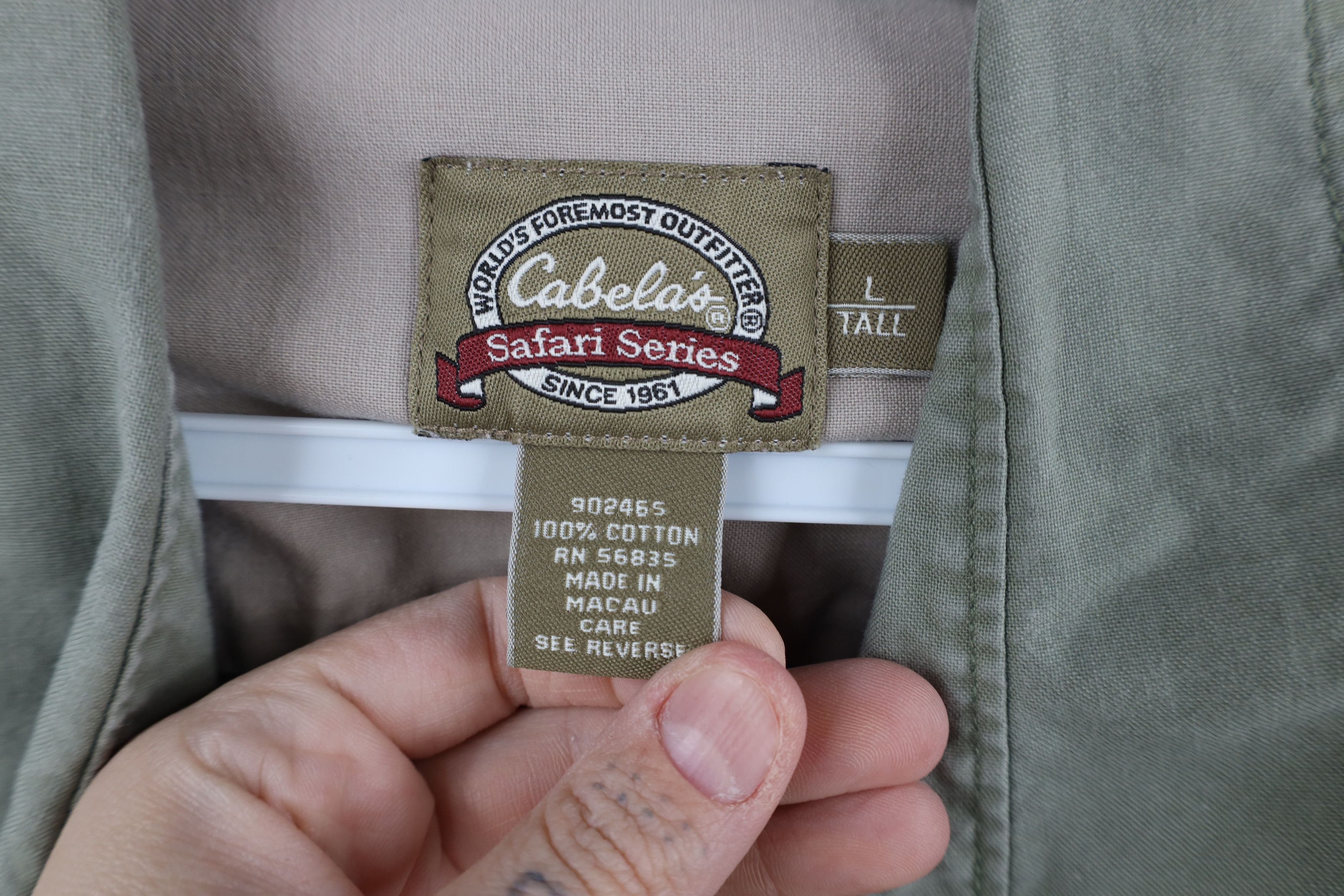 Cabelas × Vintage Vintage 90s Cabelas Safari Bush Short Sleeve Button Shirt Size US L / EU 52-54 / 3 - 8 Thumbnail