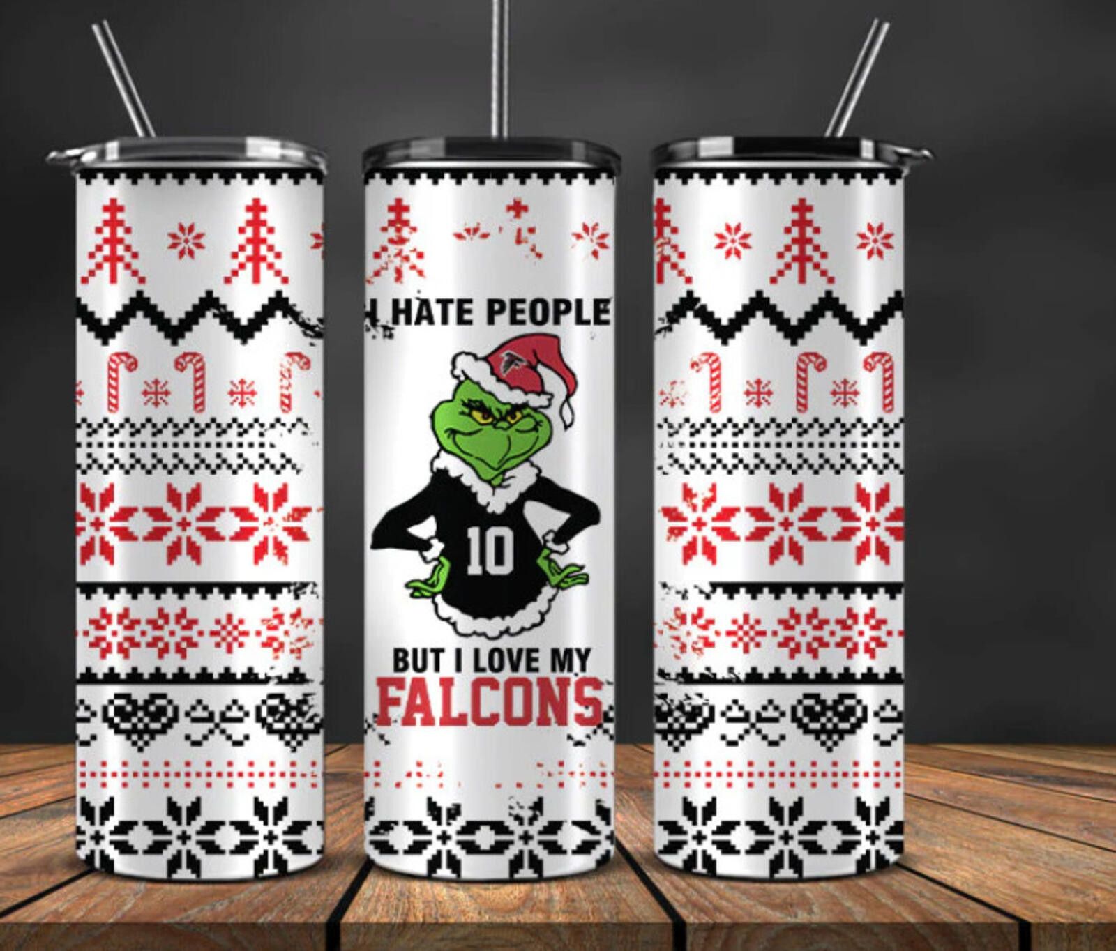 The Unbranded Brand 20 oz Atlanta Falcons Stainless Steel Tumbler Christmas Size ONE SIZE - 1 Thumbnail
