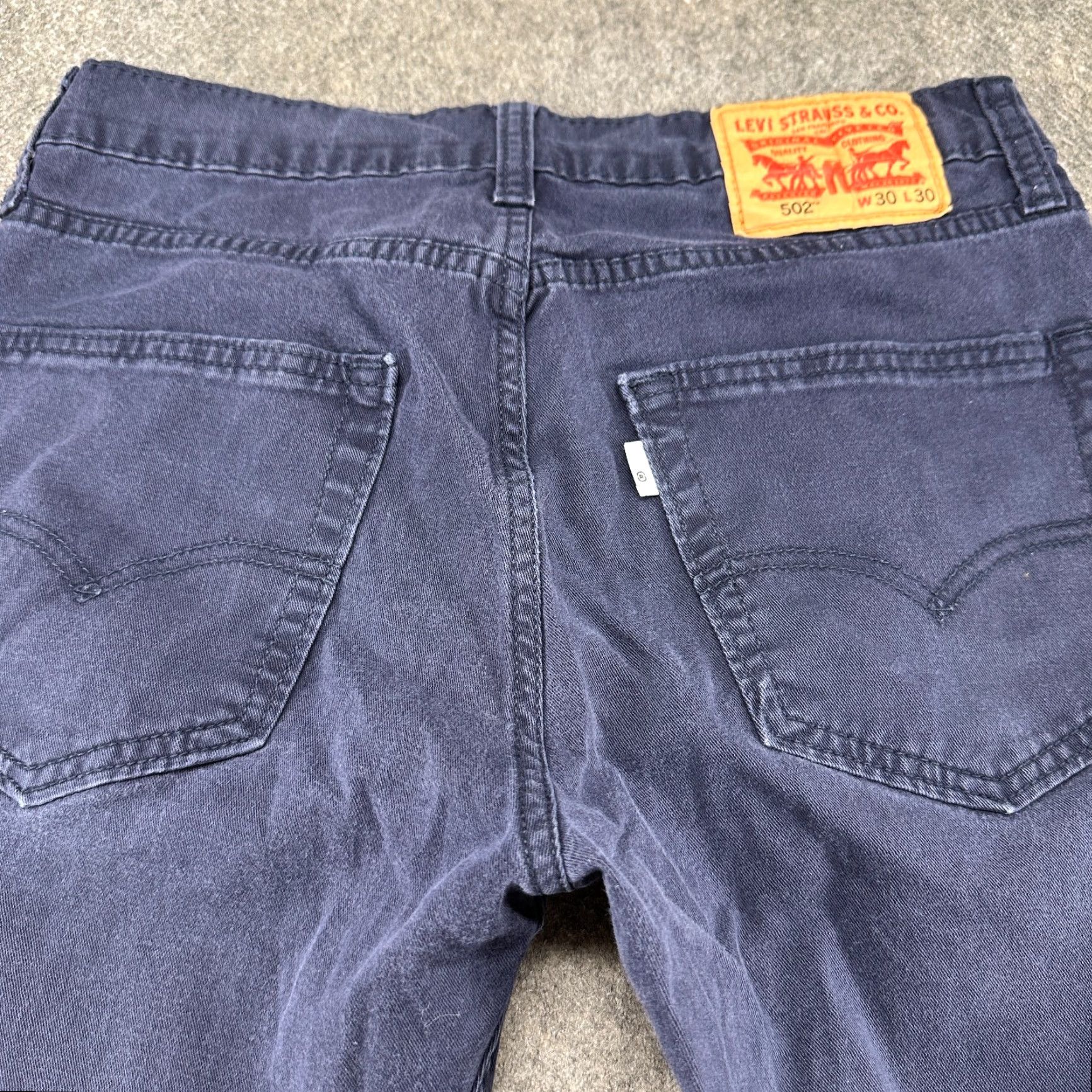 Levi's VINTAGE Levi's 502 Jeans Mens 30x30 Blue Tapered Leg Athletic Fit Dark Wash Stretch Flex Size US 30 / EU 46 - 7 Thumbnail
