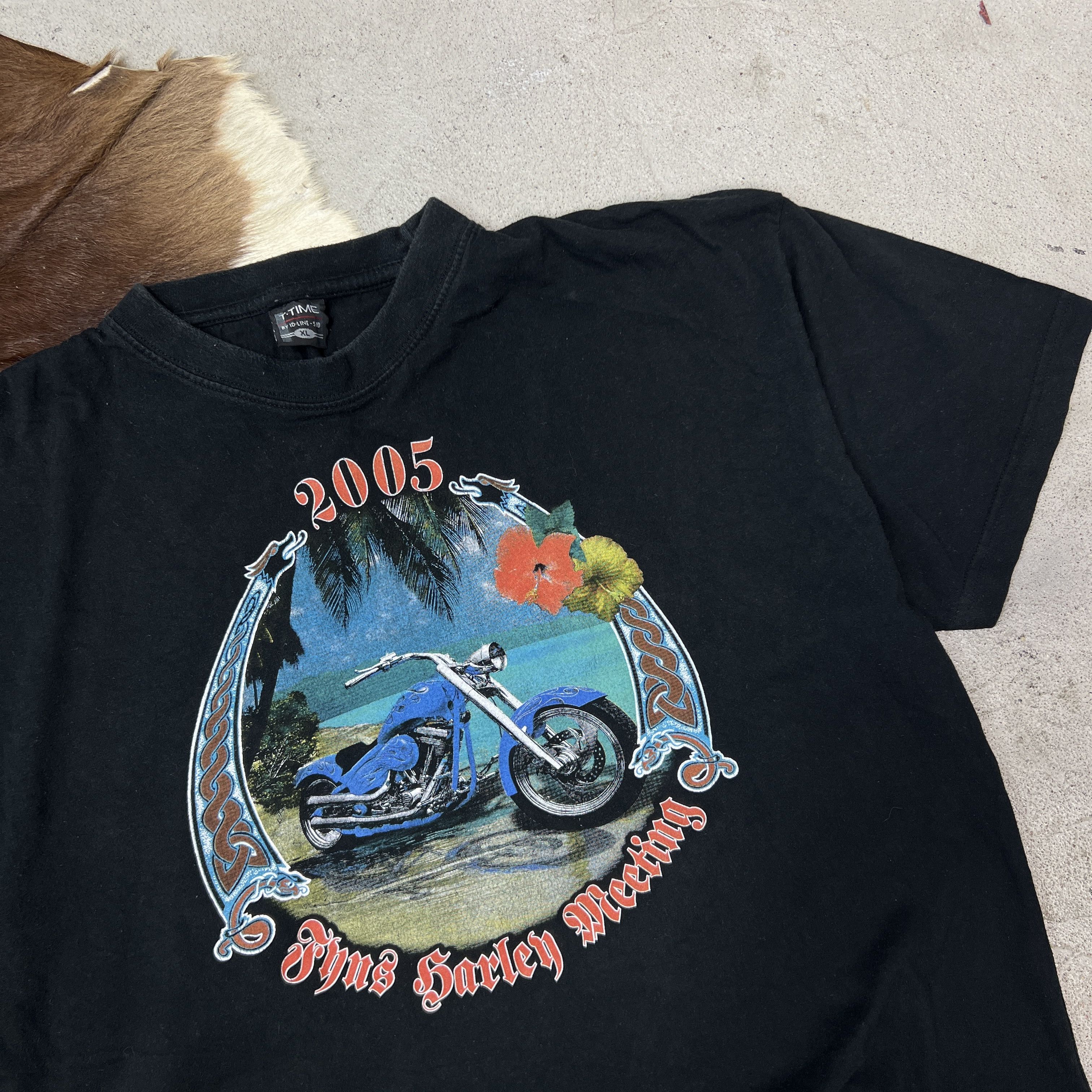 Vintage Vintage Moto Racing Harley Meeting Printed T-shirt Y2K Size US XL / EU 56 / 4 - 2 Thumbnail