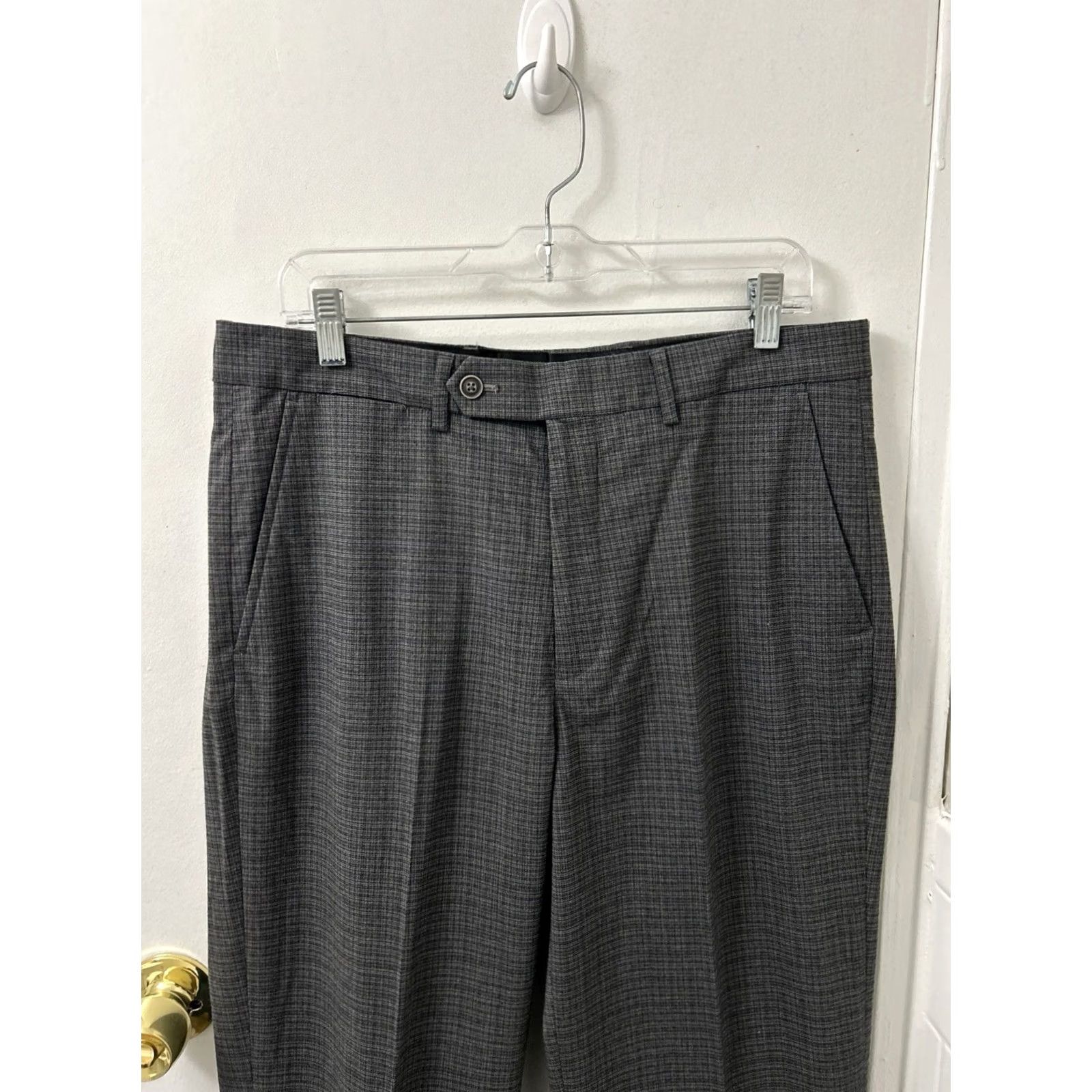 Nautica Nautica Slim Fit Dress Pants Mens 34x32 Black Grey NWT Zipper Button Flat Front Polyester Blend Size US 34 / EU 50 - 7 Thumbnail