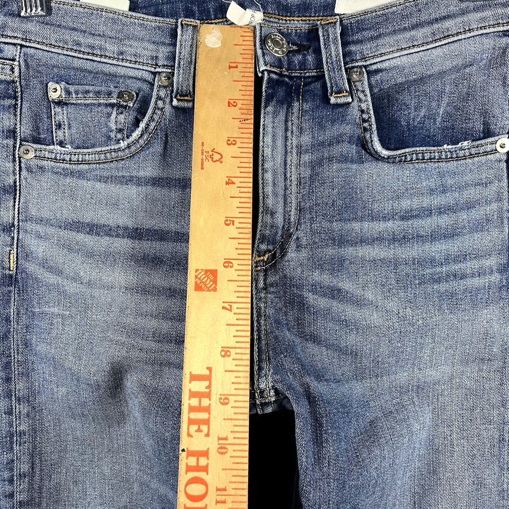 Rag & Bone rag & bone Jeans Women's Jeans 26 Blue Denim Medium Wash Distressed 10 Inch Crop Flare Size 26" / US 2 / IT 38 - 3 Thumbnail