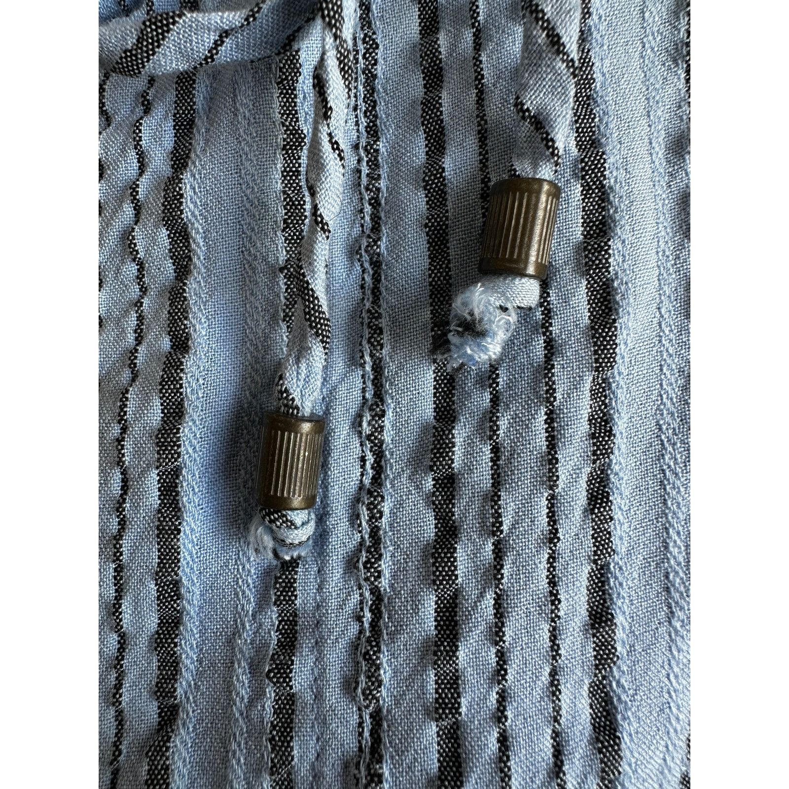 Free People Free People Blue and Gray Stripped Oversized Blouse Sz XS Size XS / US 0-2 / IT 36-38 - 5 Thumbnail