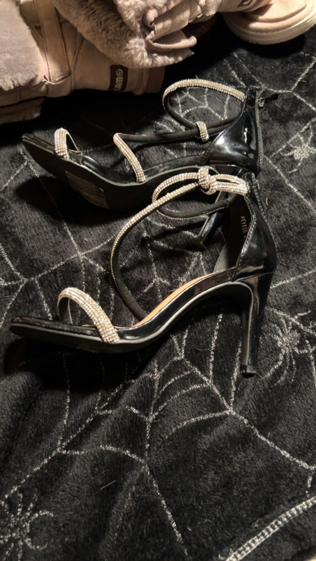 The Unbranded Brand Women's Unbranded Black & Silver Rhinestone Heels Size 8 Size US 8 / IT 38 - 4 Thumbnail