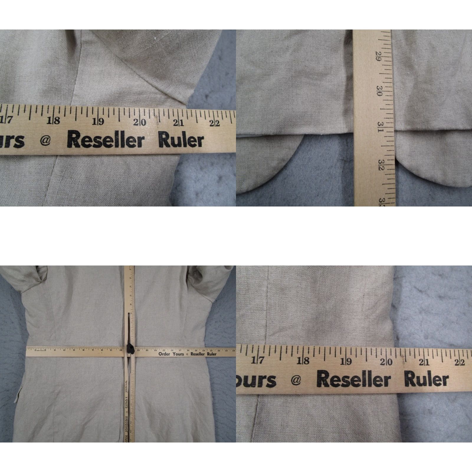 Vintage Vintage Shakur Olla Mens 42 R Beige Linen 3 Button Blazer Sport Coat Size 42R - 9 Thumbnail