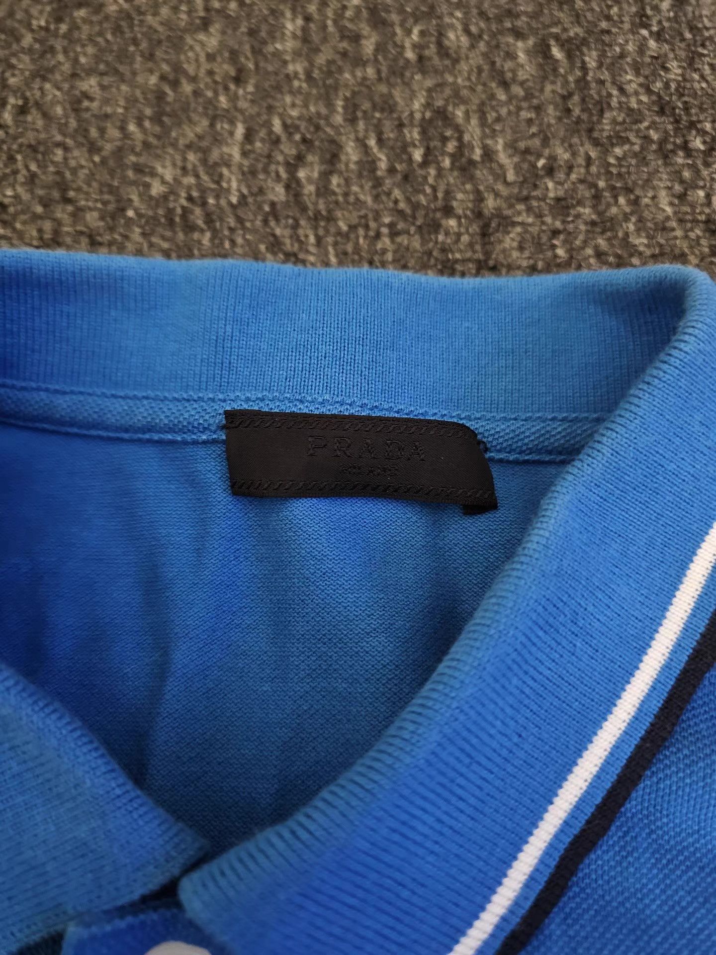 Prada Prada Blue Short Sleeve Polo Shirt, Size US L / EU 52-54 / 3 - 3 Thumbnail