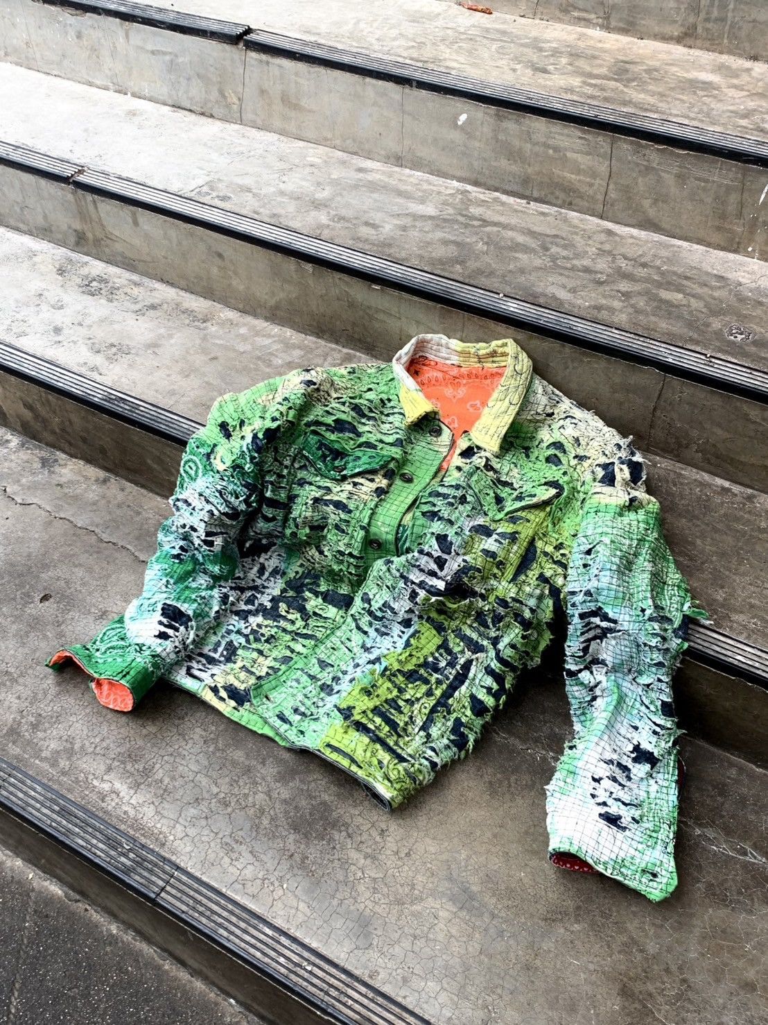 Vintage Distressed Sashiko Denim Jacket like Kapital Size US M / EU 48-50 / 2 - 1 Thumbnail
