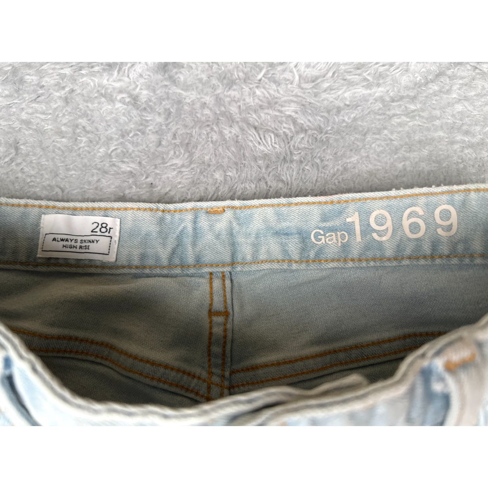 Gap Gap Jeans Women 28 Blue Denim Always Skinny High Rise Light Wash Distressed 28L Size 28" / US 6 / IT 42 - 6 Thumbnail