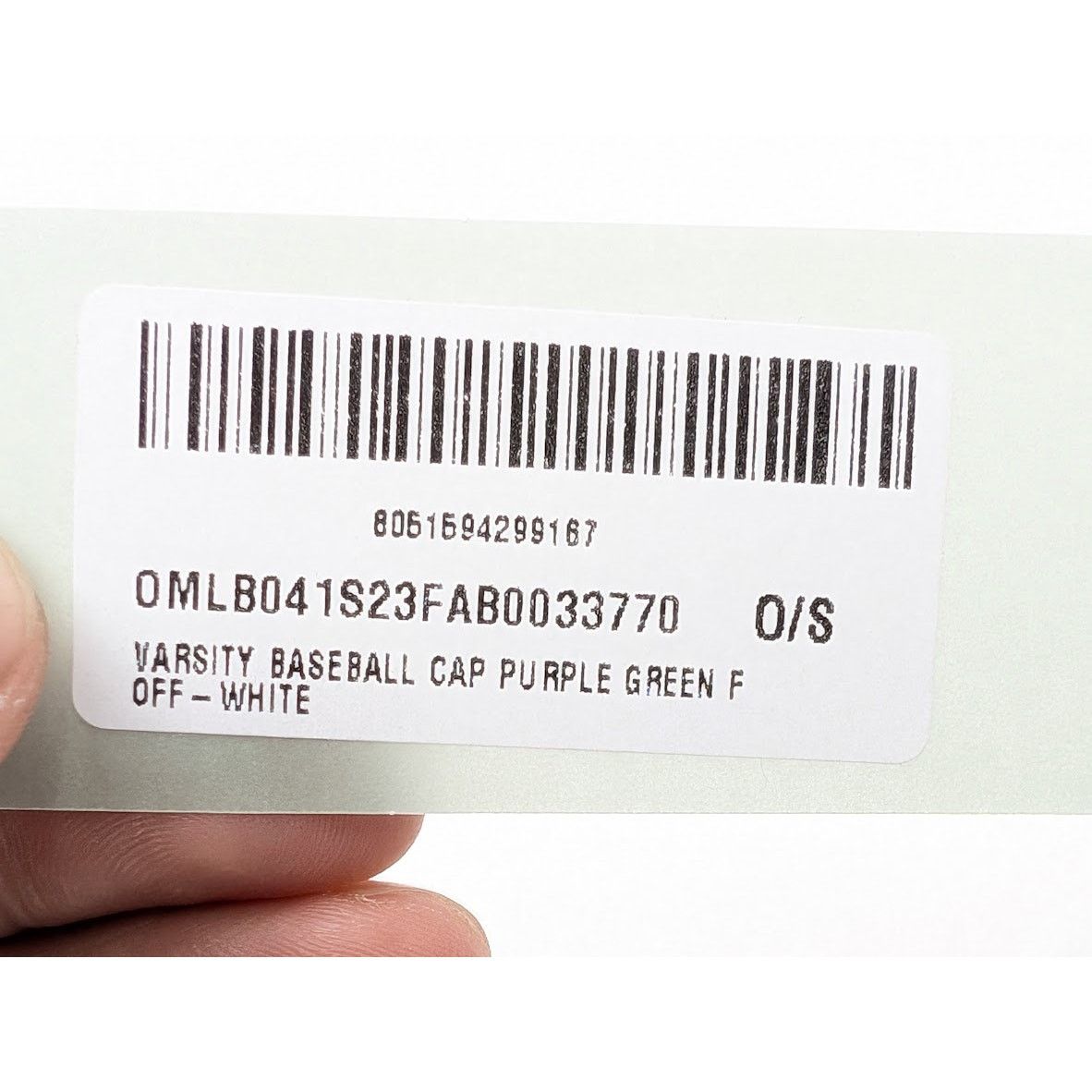 Off-White o1rshd1 Size: OS / Varsity Baseball Hat / Cap Purple/Green Size ONE SIZE - 19 Thumbnail