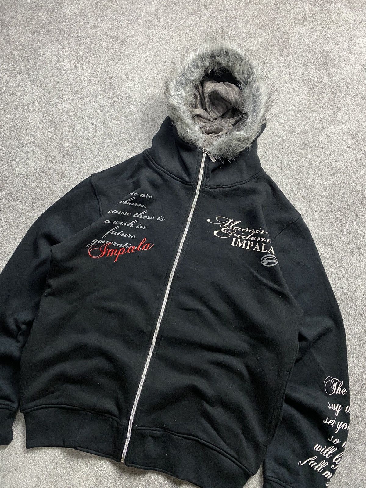 If Six Was Nine × Japanese Brand × Le Grande Bleu (L.G.B.) 2000s Impala Poem Faux Fur ifsixwasnine lgb Hoodie Size US M / EU 48-50 / 2 - 3 Thumbnail