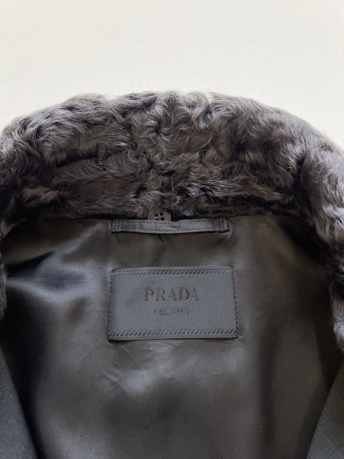 Prada A/W 13 Astrakhan Fur Collar Mac Jacket Size US L / EU 52-54 / 3 - 8 Thumbnail