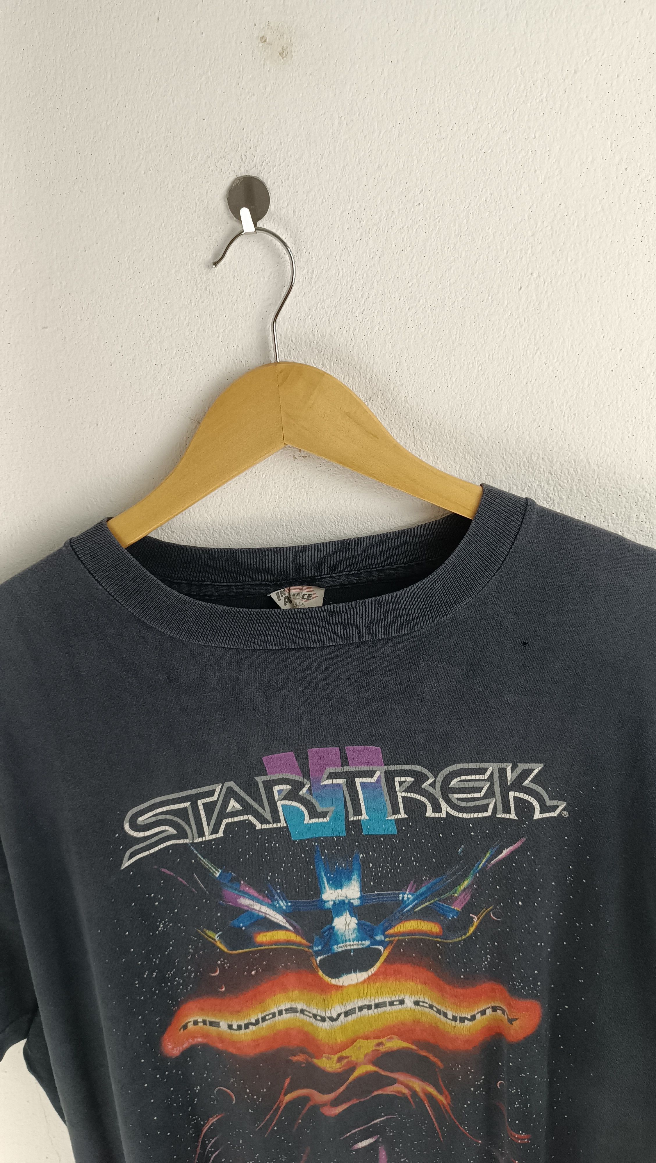 Vintage THRASH FADED VINTAGE 90'S STAR TREK VI MOVIE TEE VERY RARE Size US XL / EU 56 / 4 - 10 Thumbnail