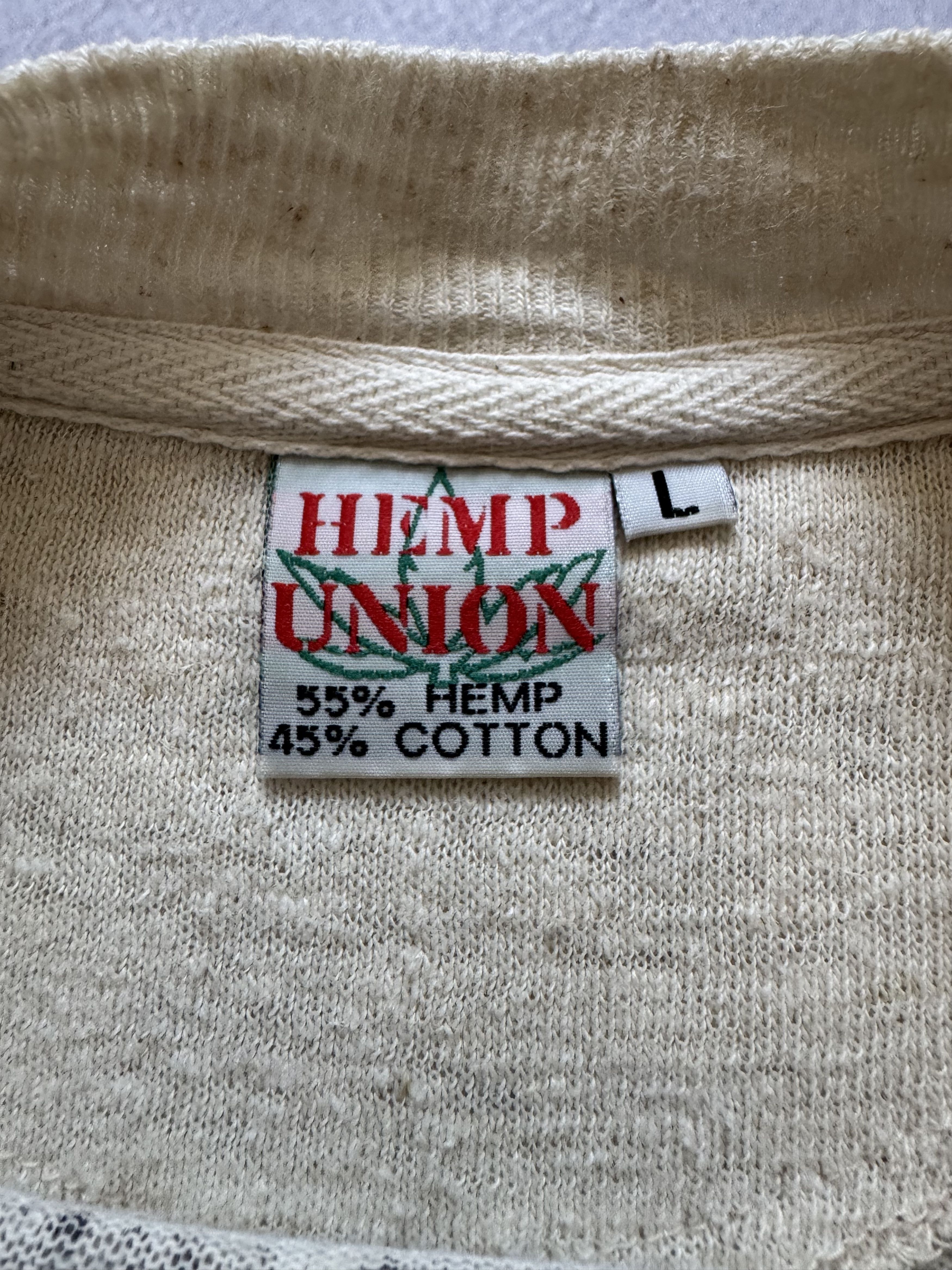 Vintage Vintage Natural Hemp Monogram T-shirt Crazy Design Size US M / EU 48-50 / 2 - 15 Thumbnail
