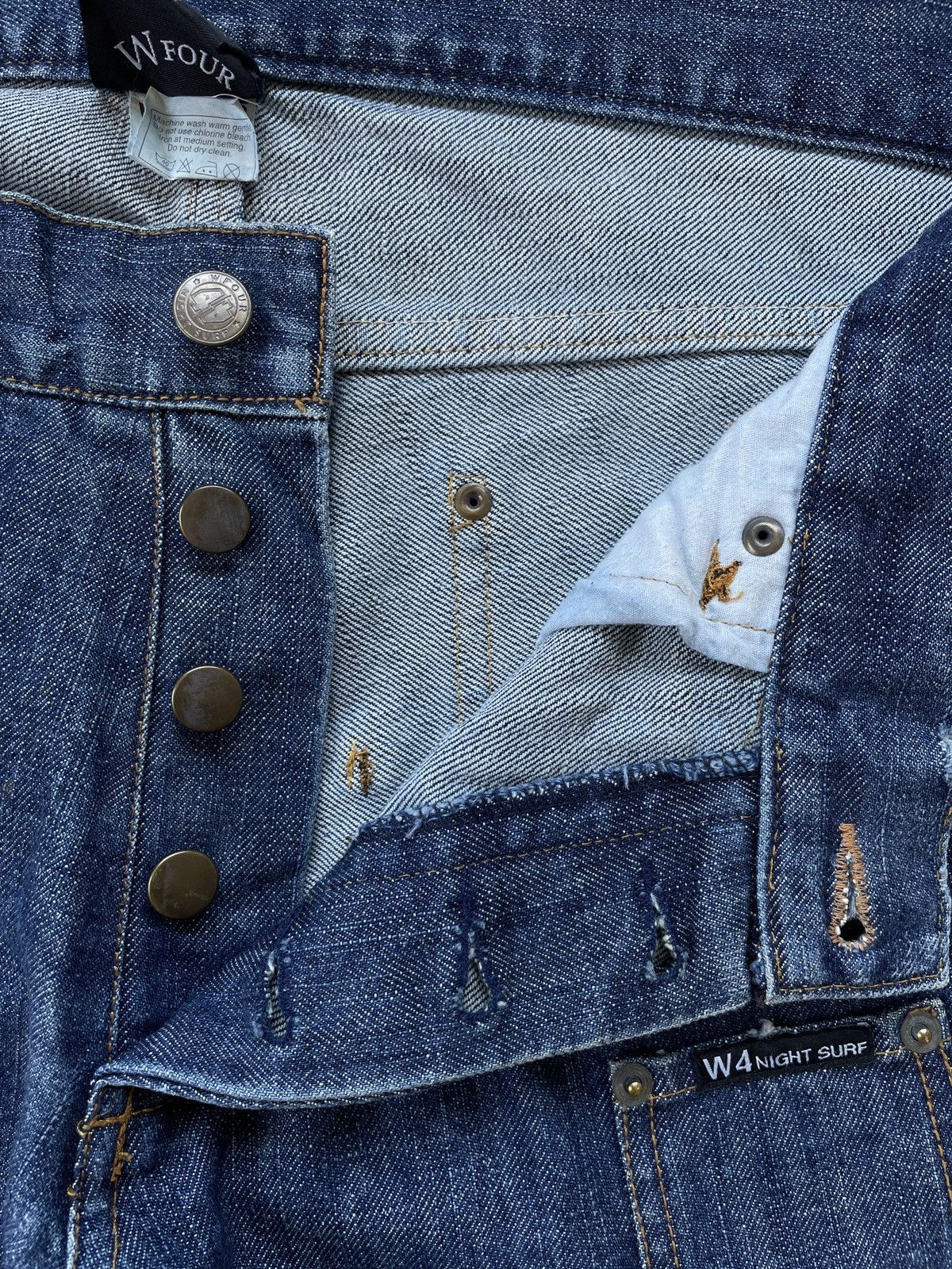 If Six Was Nine × Japanese Brand W Four Night Surf Baggy Jeans (P85) Size US 33 - 8 Thumbnail