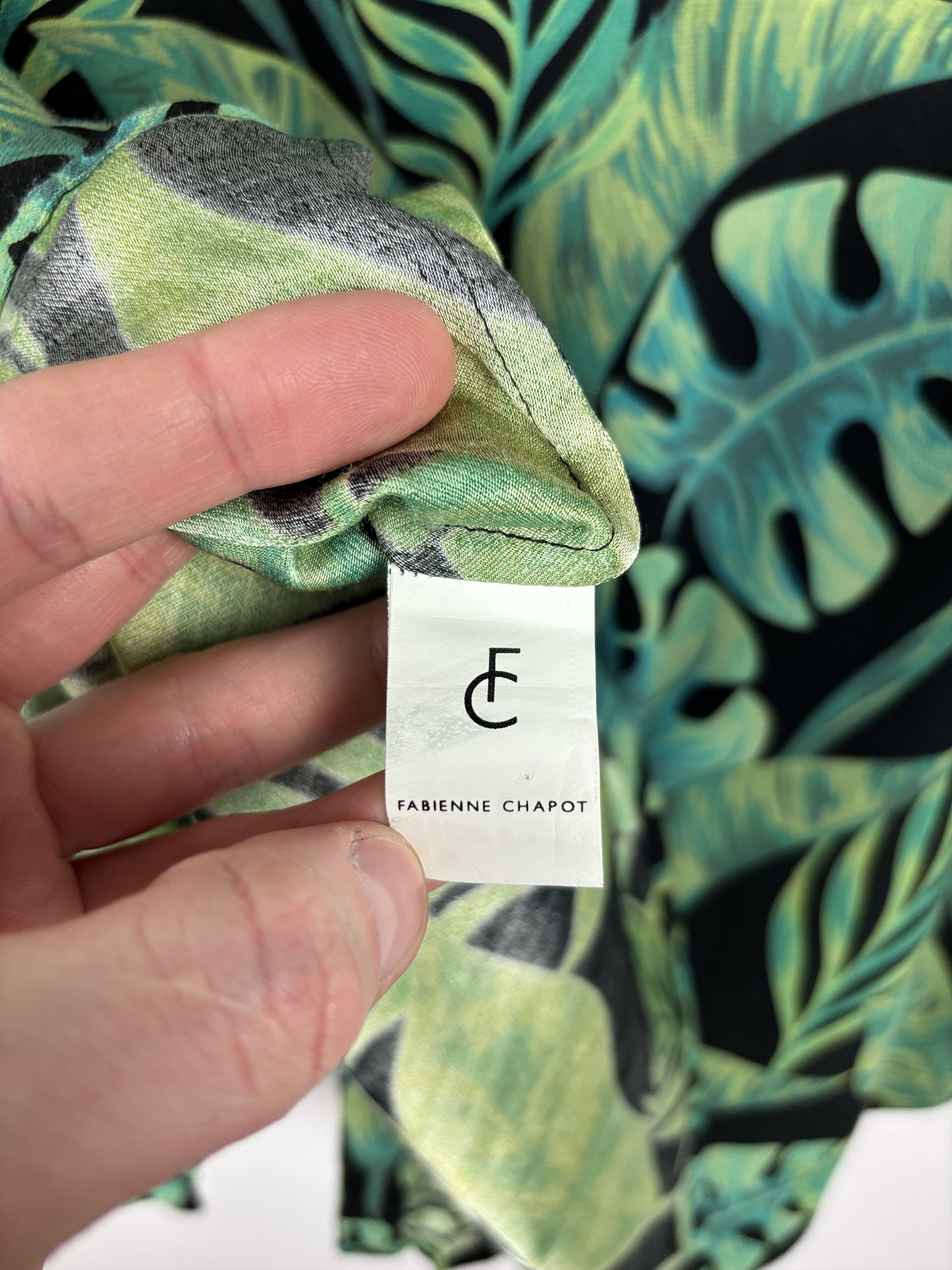 Designer Fabienne Chapot Floral Button Shirt Blouse Viscose Green S Size S / US 4 / IT 40 - 8 Thumbnail