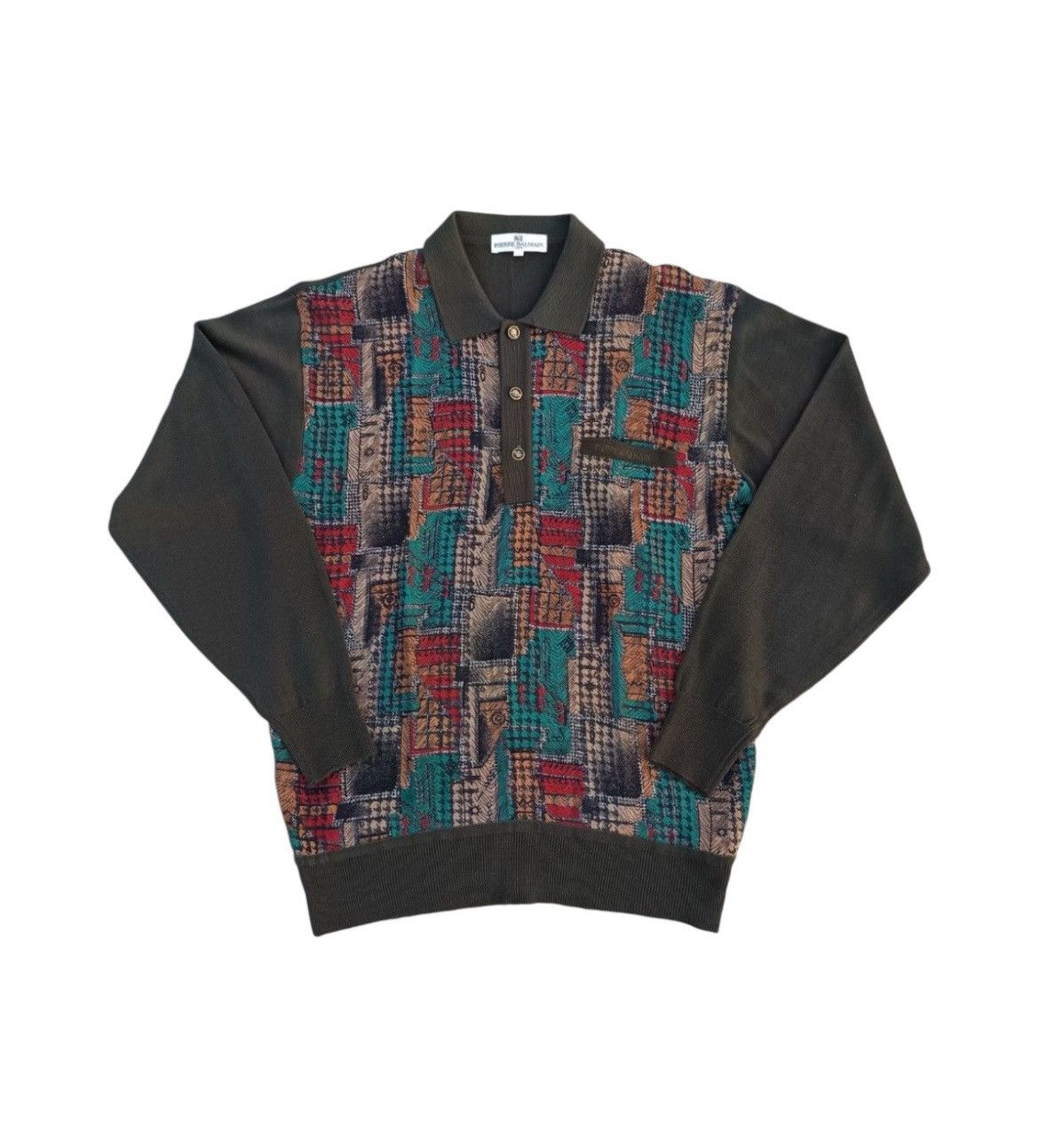 Balmain × Pierre Balmain Pierre Balmain Polo Sweatshirt Size US L / EU 52-54 / 3 - 1 Thumbnail