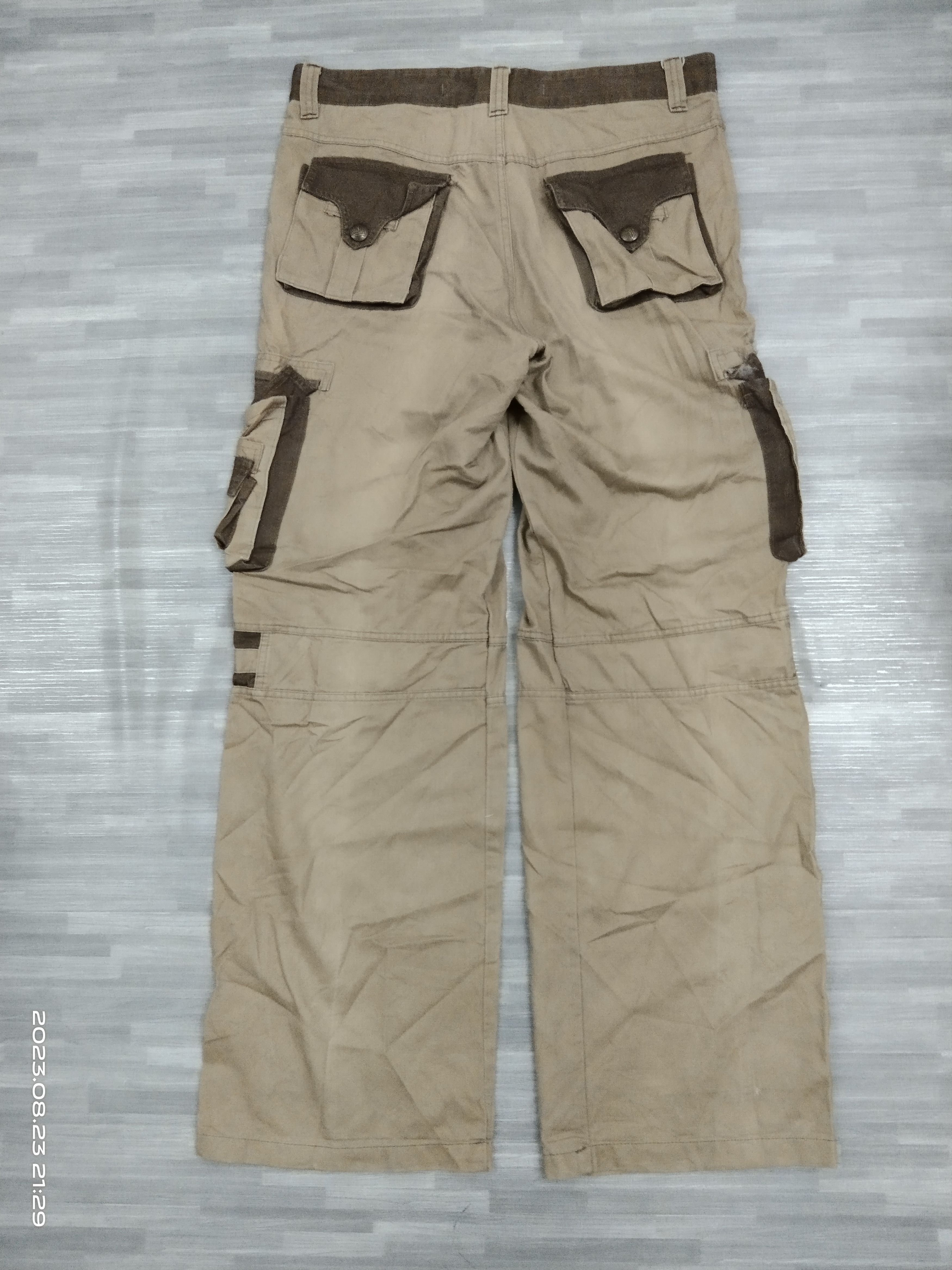 Designer BAGGY MULTIPOCKET BLUE LUIS CARGO PANTS Size US 35 - 3 Thumbnail