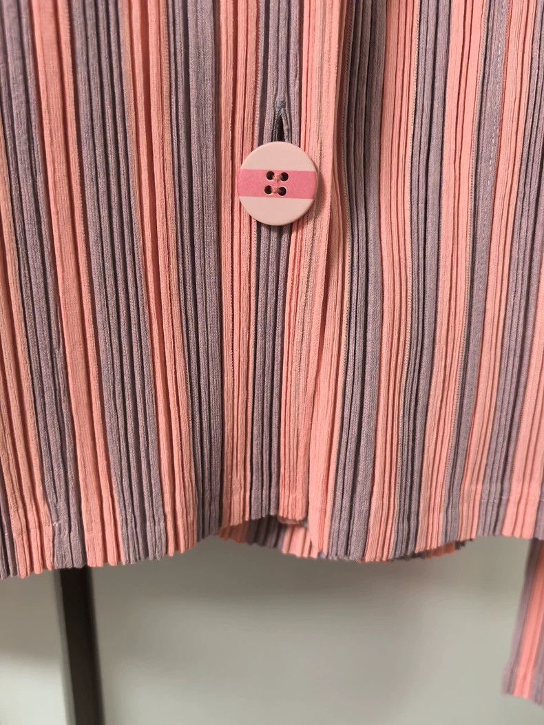 Issey Miyake Issey Miyake size:3 Pink and purple striped cardigan Size S / US 4 / IT 40 - 4 Thumbnail