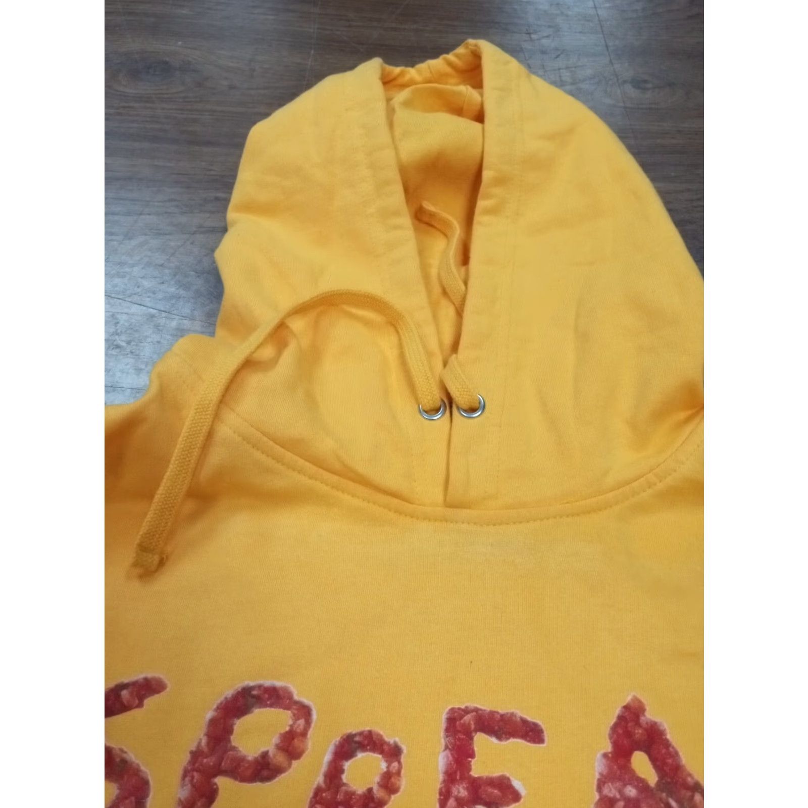 Vintage Spread Love Hoodie Unisex Adults L Yellow Graphic Print Pullover 42" X 30" New Independent Trading Co. Size US L / EU 52-54 / 3 - 5 Thumbnail