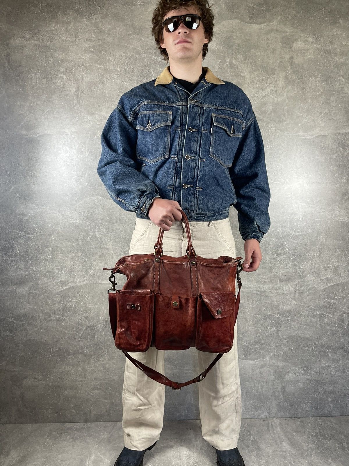 Other Campomaggi Leather Messenger Distressed Shoulder Satchel Bag Size ONE SIZE - 4 Thumbnail
