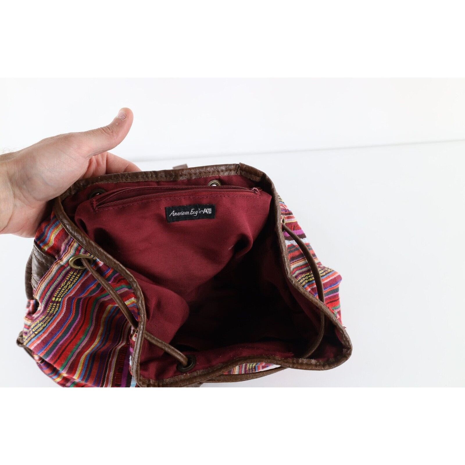 American Eagle Outfitters  Vintage Vintage American Eagle Outfitters  Rainbow Striped Backpack | Grailed