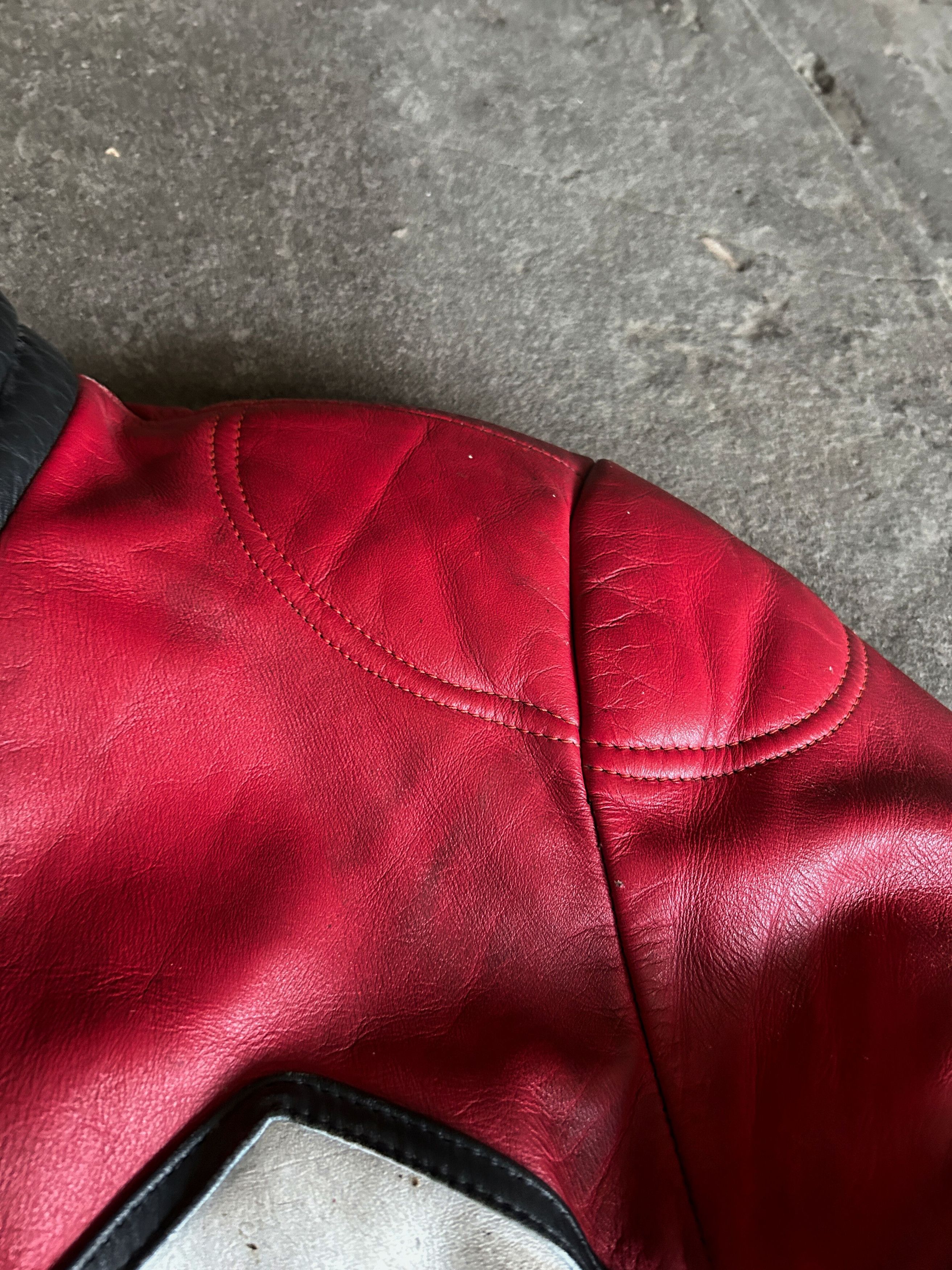 Vintage Vintage Red Black Leather Motorcycle Racing Jacket Biker Size US M / EU 48-50 / 2 - 7 Thumbnail