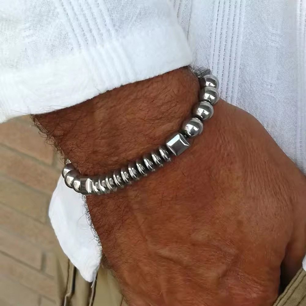 Jewelry 8mm Hematite Matte Beaded Bracelet Size ONE SIZE - 1 Thumbnail
