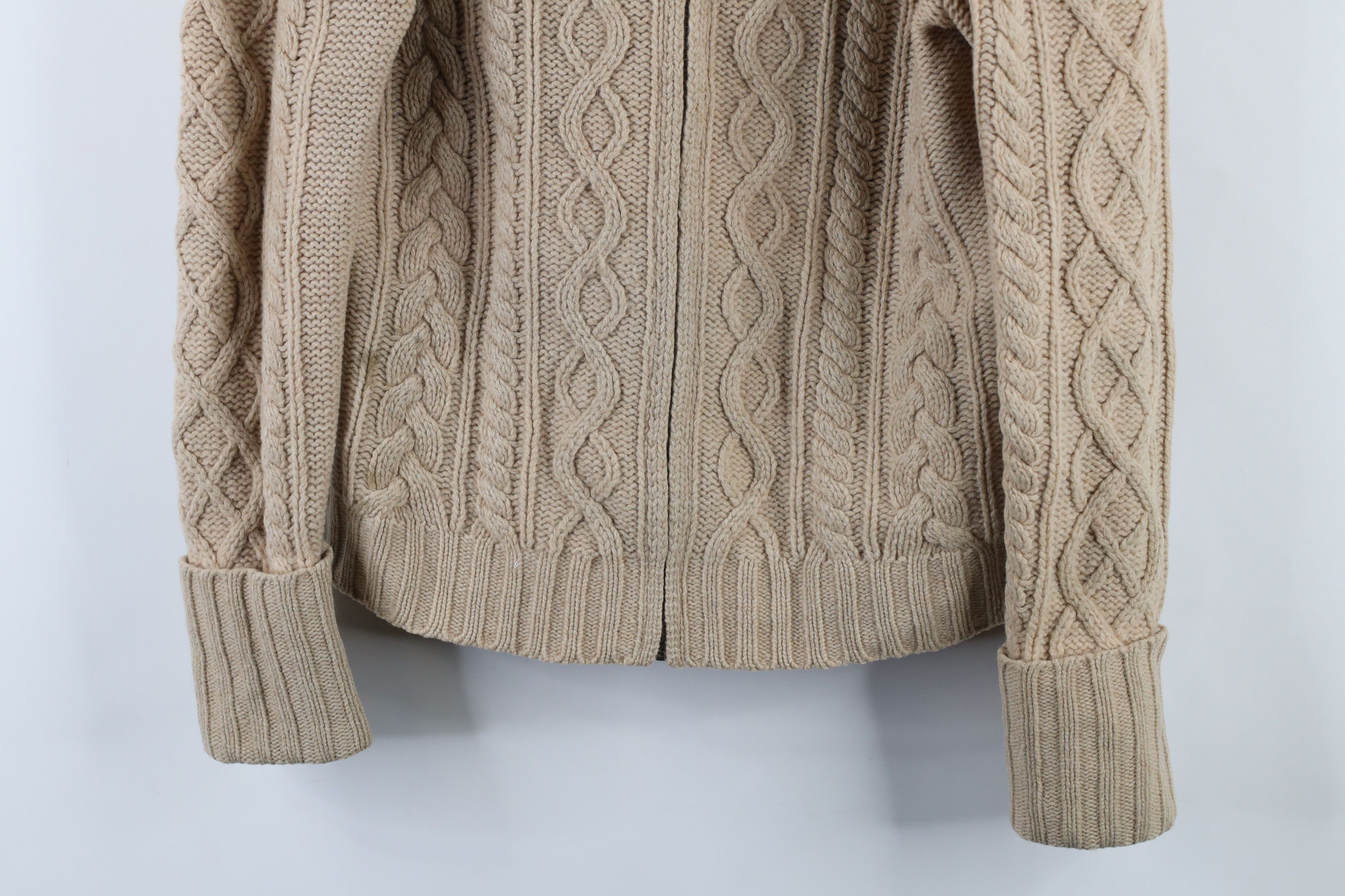 Gap × Vintage Vintage Y2K Gap Chunky Cable Knit Fisherman Cardigan Sweater Size M / US 6-8 / IT 42-44 - 3 Thumbnail