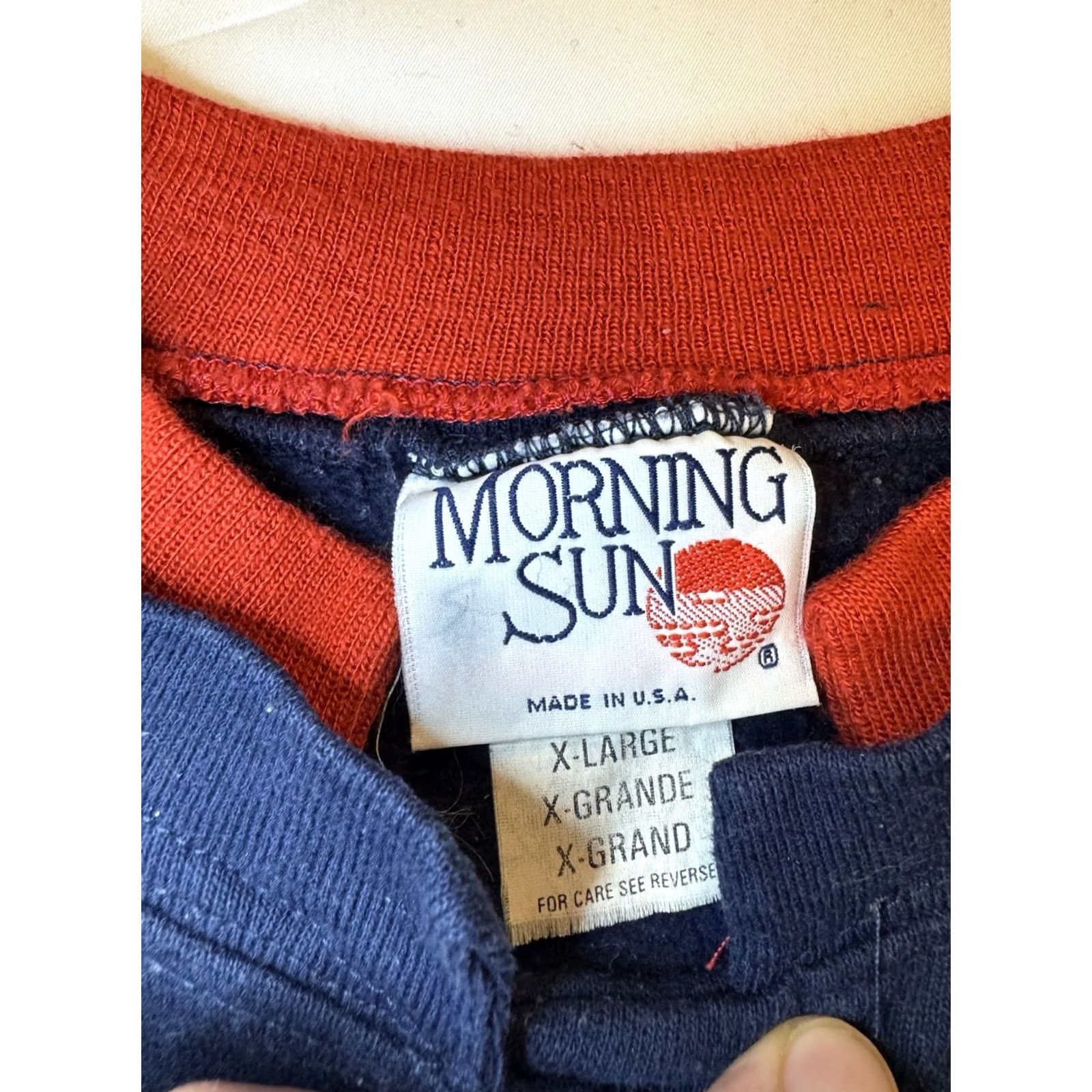 Vintage VINTAGE Morning Sun Sweater Womens XL Blue 90s Leaves Cardinal Bird Collared Size XL / US 12-14 / IT 48-50 - 5 Thumbnail
