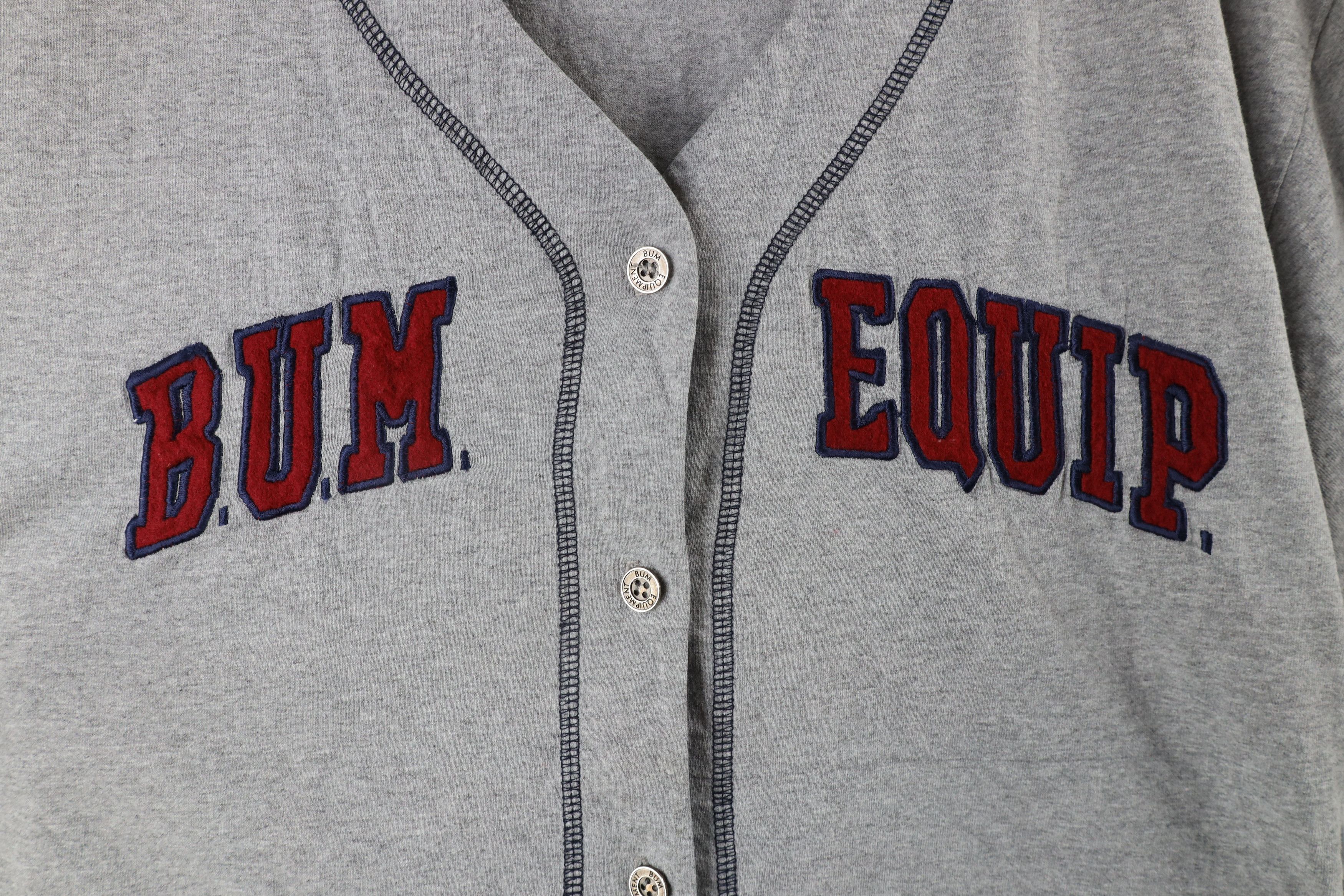 Vintage Vintage 90s Bum Equipment Spell Out Baseball Jersey Gray Size XL / US 12-14 / IT 48-50 - 4 Thumbnail