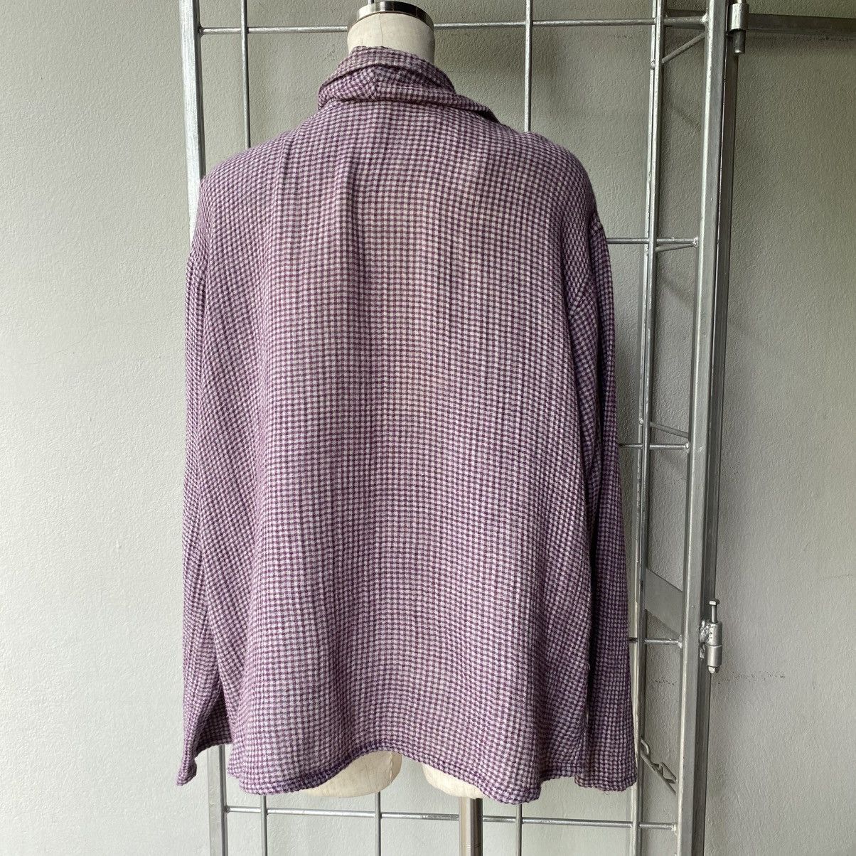 Issey Miyake Plantation Textured Check Shirt Size M / US 6-8 / IT 42-44 - 17 Thumbnail
