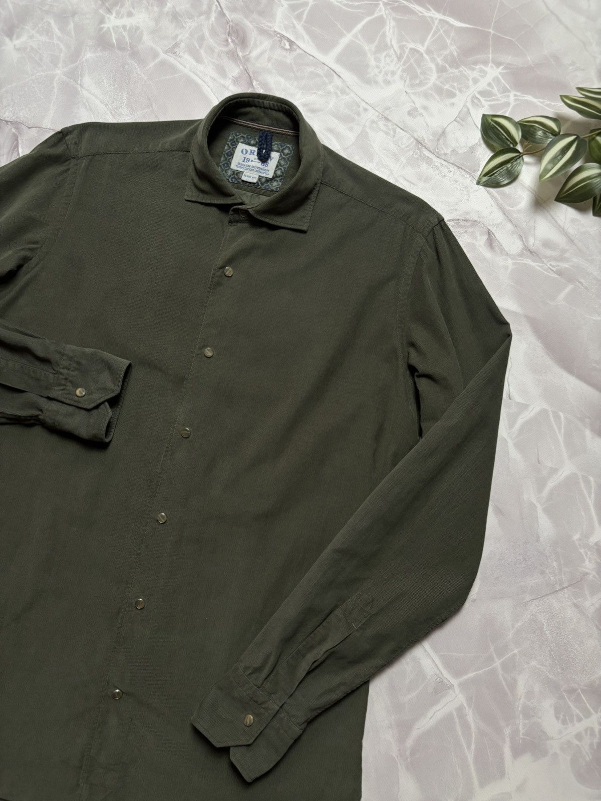Other ORIAN Corduroy Shirt Slim Fit Green Size 39 Small Size US S / EU 44-46 / 1 - 2 Thumbnail