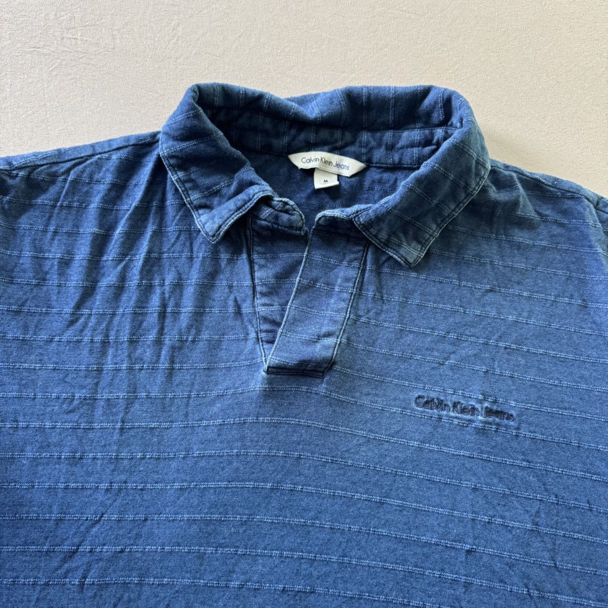 Calvin Klein Calvin Klein Jeans Textured-Stripe Johnny-Collar Polo Shirt Size US M / EU 48-50 / 2 - 3 Thumbnail