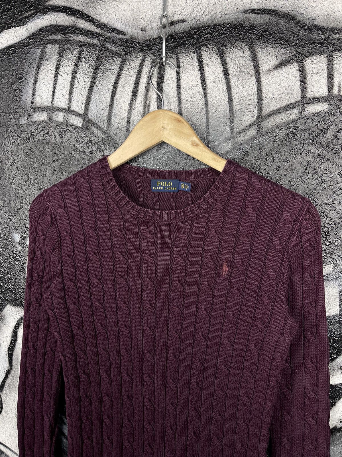 Polo Ralph Lauren Polo Ralph Lauren Cable Knit Burgundy Sweater Size XS Size XS / US 0-2 / IT 36-38 - 2 Thumbnail