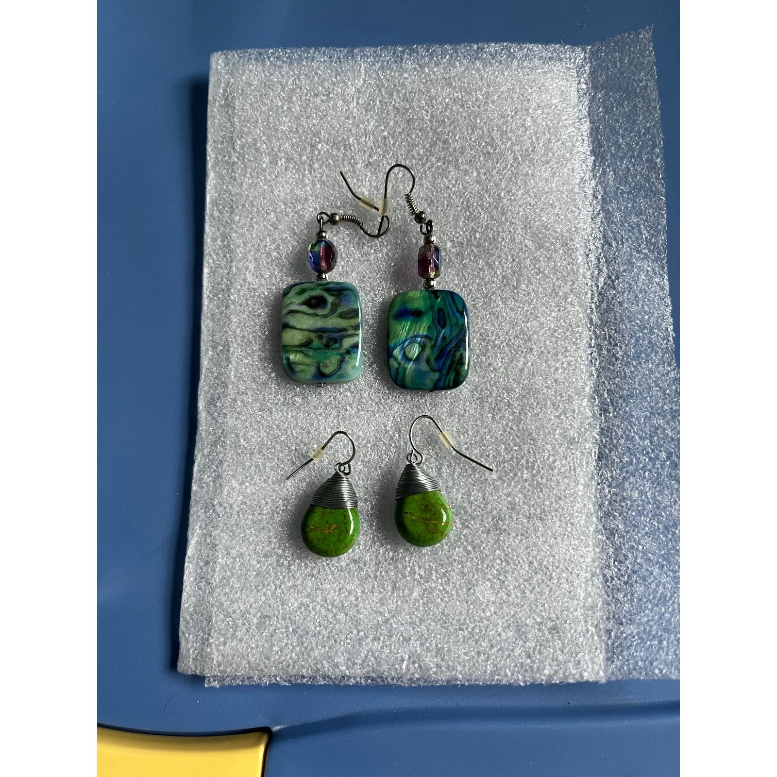 Other Set of 2 Fun, Teal and Green Dangle Earrings Size ONE SIZE - 1 Thumbnail