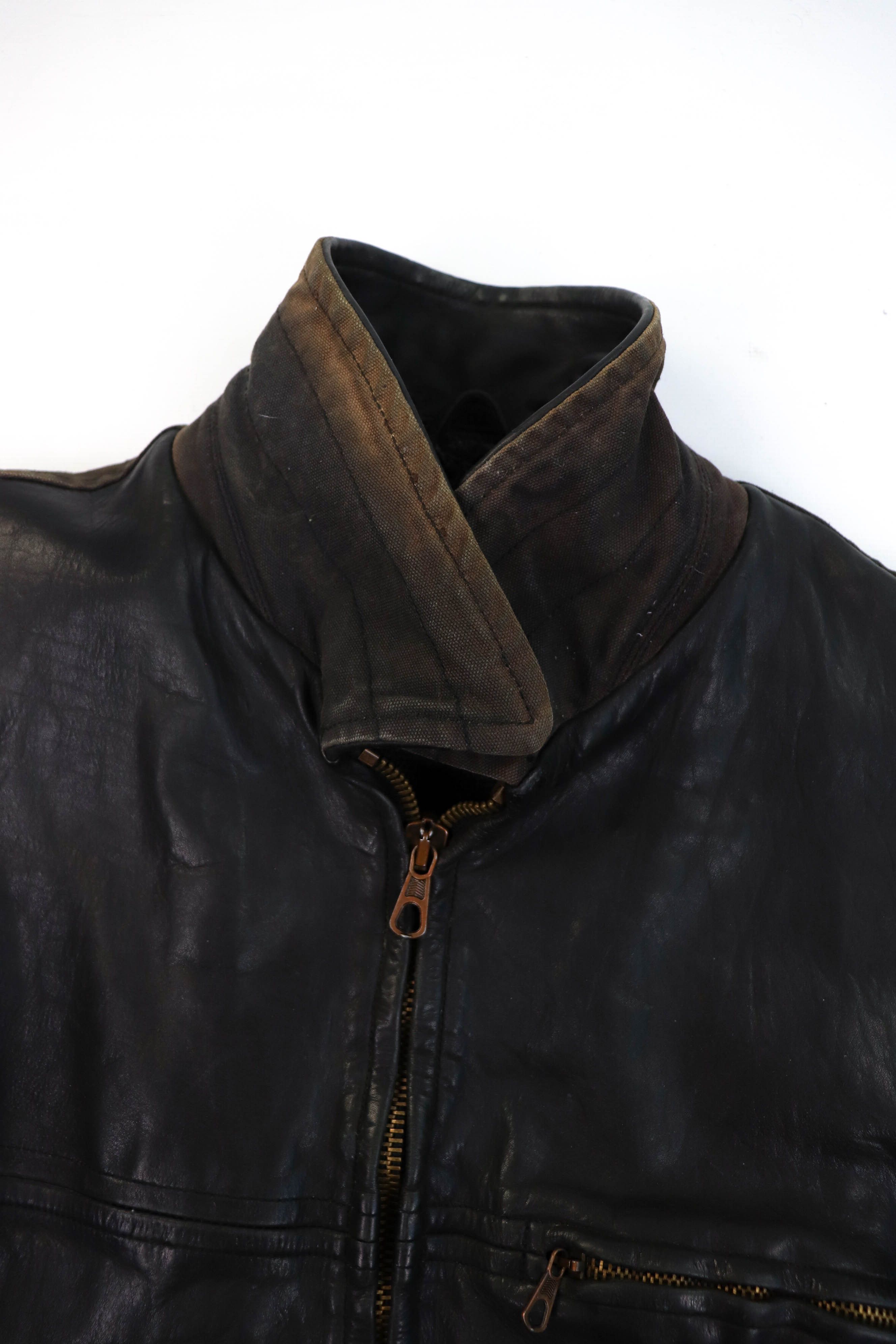 Boneville Boneville Vintage Thrashed Distress Sunfaded Leather Jacket Size US L / EU 52-54 / 3 - 16 Thumbnail
