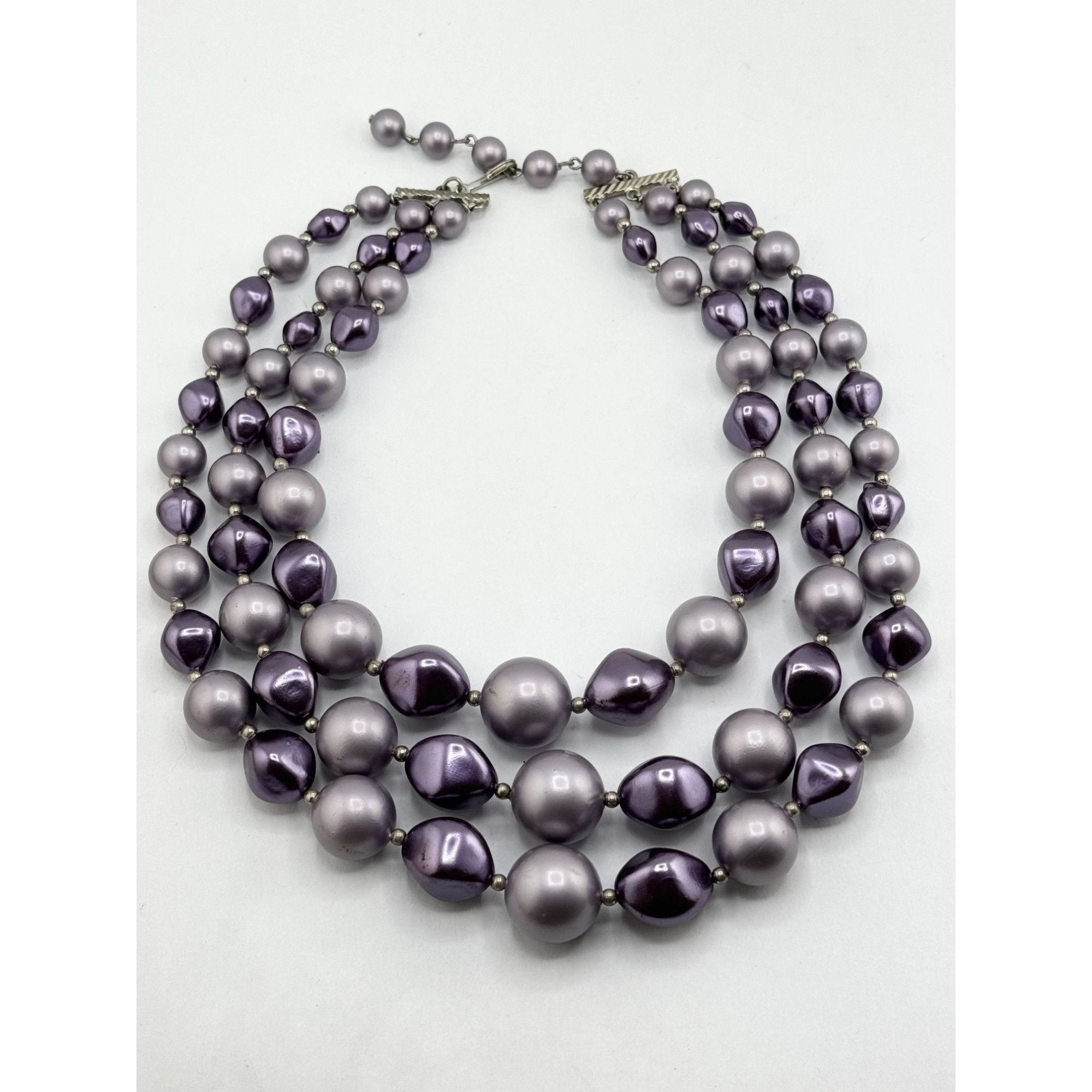Vintage Vintage purple beaded multi strand necklace Size ONE SIZE - 2 Thumbnail