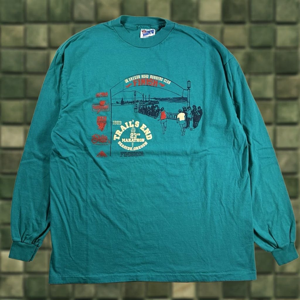 Hanes VINTAGE Oregon Road Runners Club Trail’s End 23rd Marathon Finisher 1993 Tee LRG Size US L / EU 52-54 / 3 - 1 Thumbnail